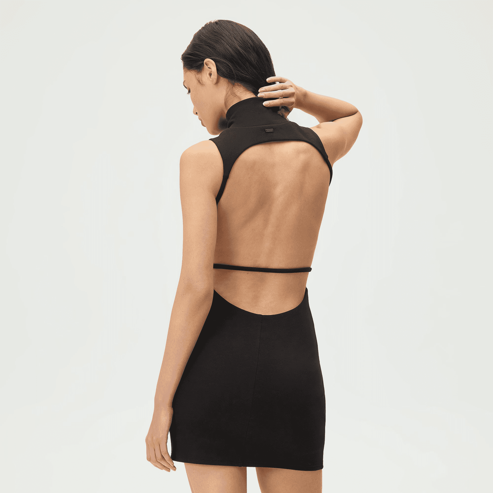 Lisa for Kith Women Nina Backless Mini Dress - Black — Image 4
