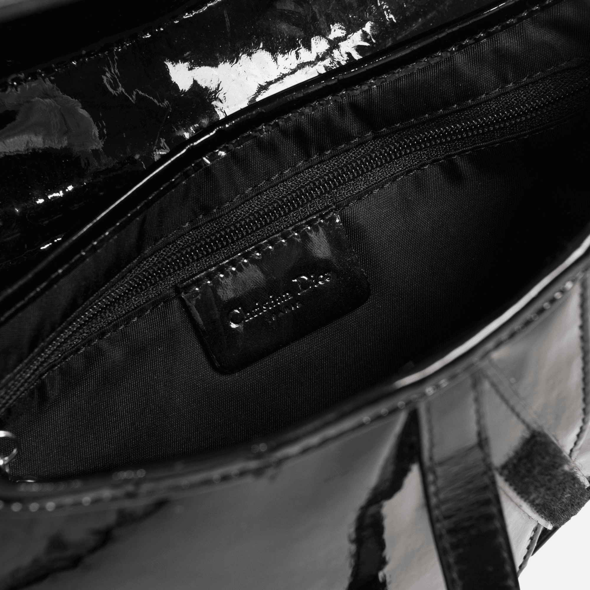 Dior Oblique Saddle Bag -  Black Patent — Image 2