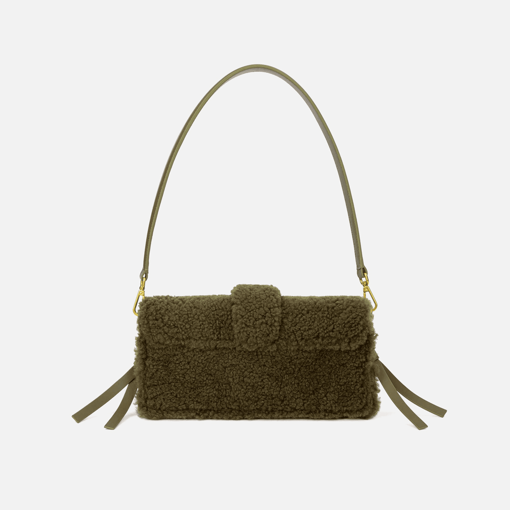 Brandon Blackwood Nia Shearling Bag - Olive — Image 2