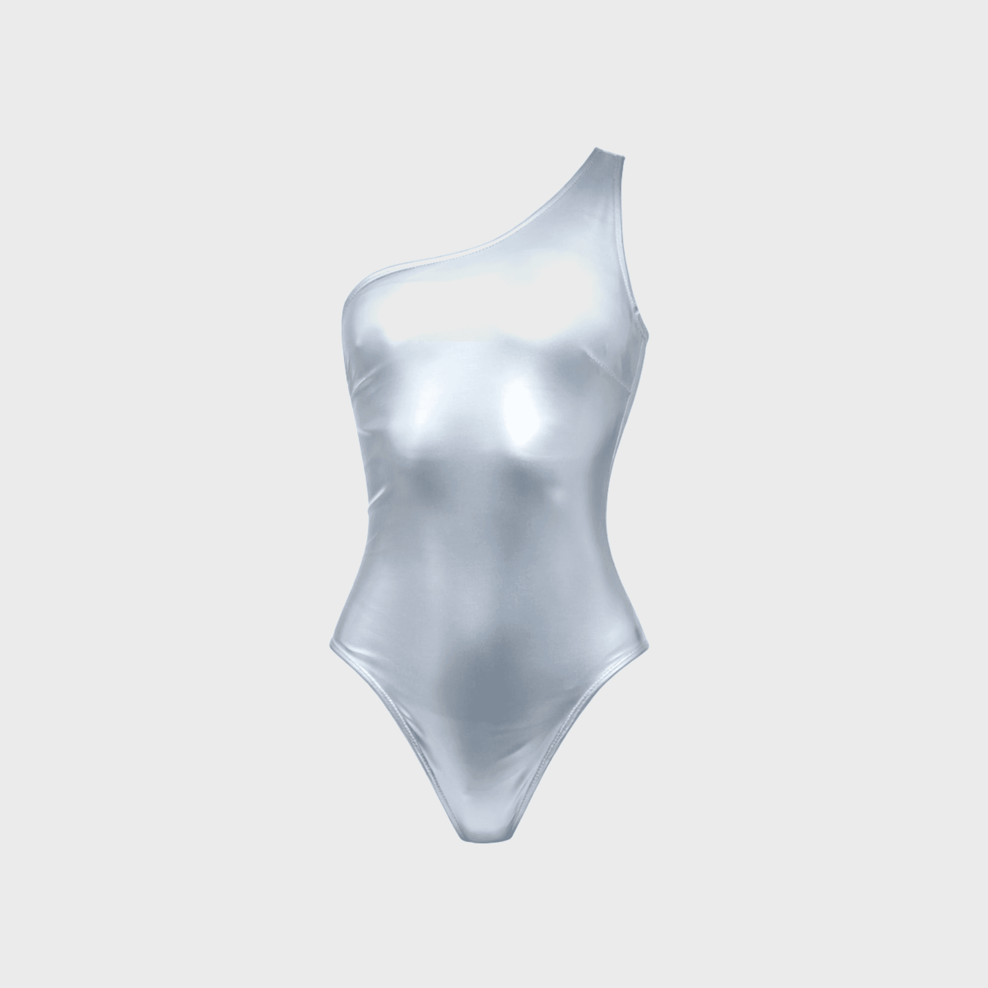 Naranja Furcado One Shoulder One Piece - Silver - Image 1