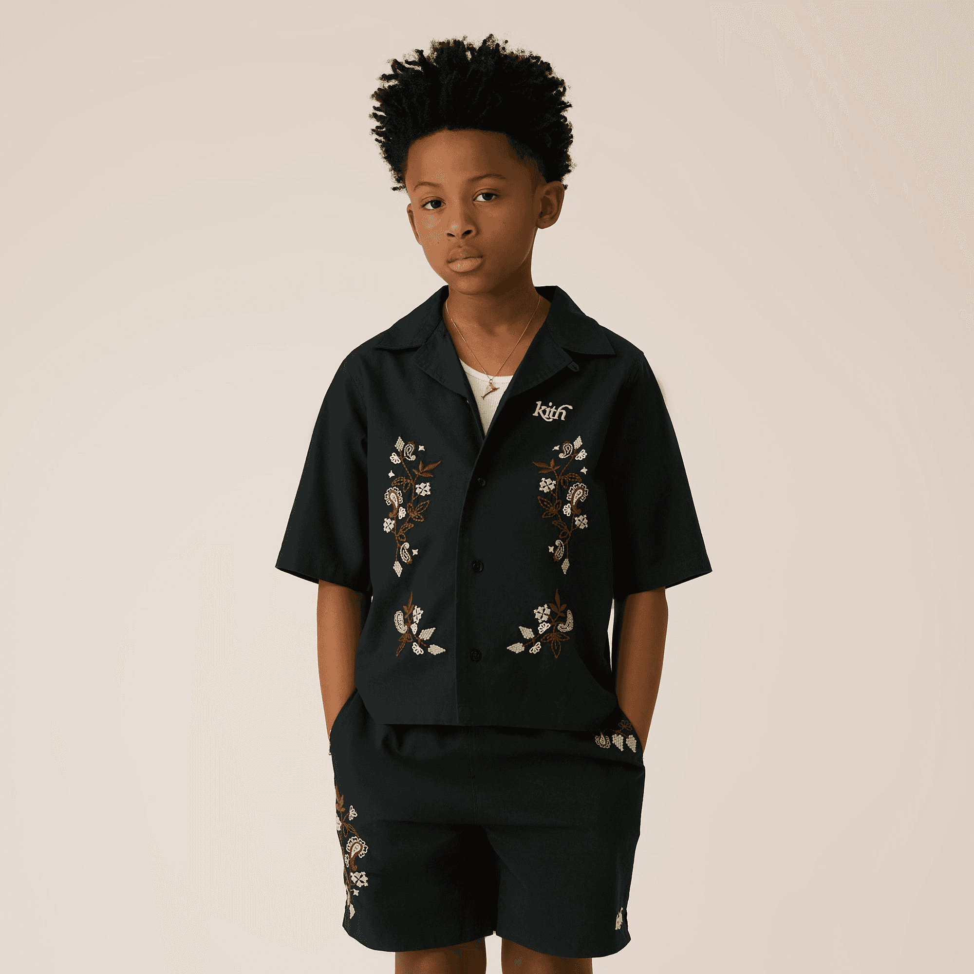 Kith Kids Novelty Thompson Camp Collar Shirt - Stadium — Image 4