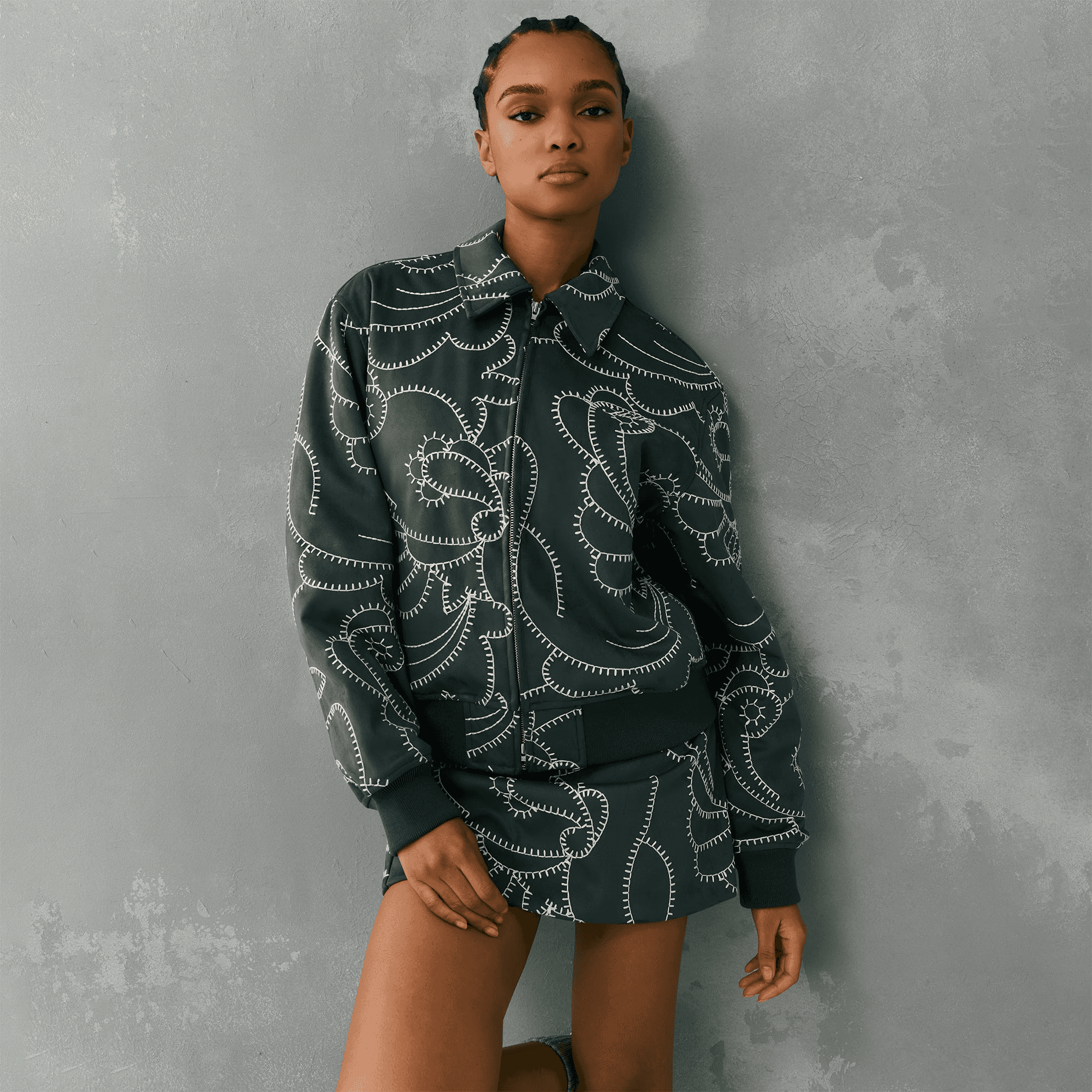 Kith Women Ashtyn Blanket Stitch Mini Skirt - Asteroid — Image 4