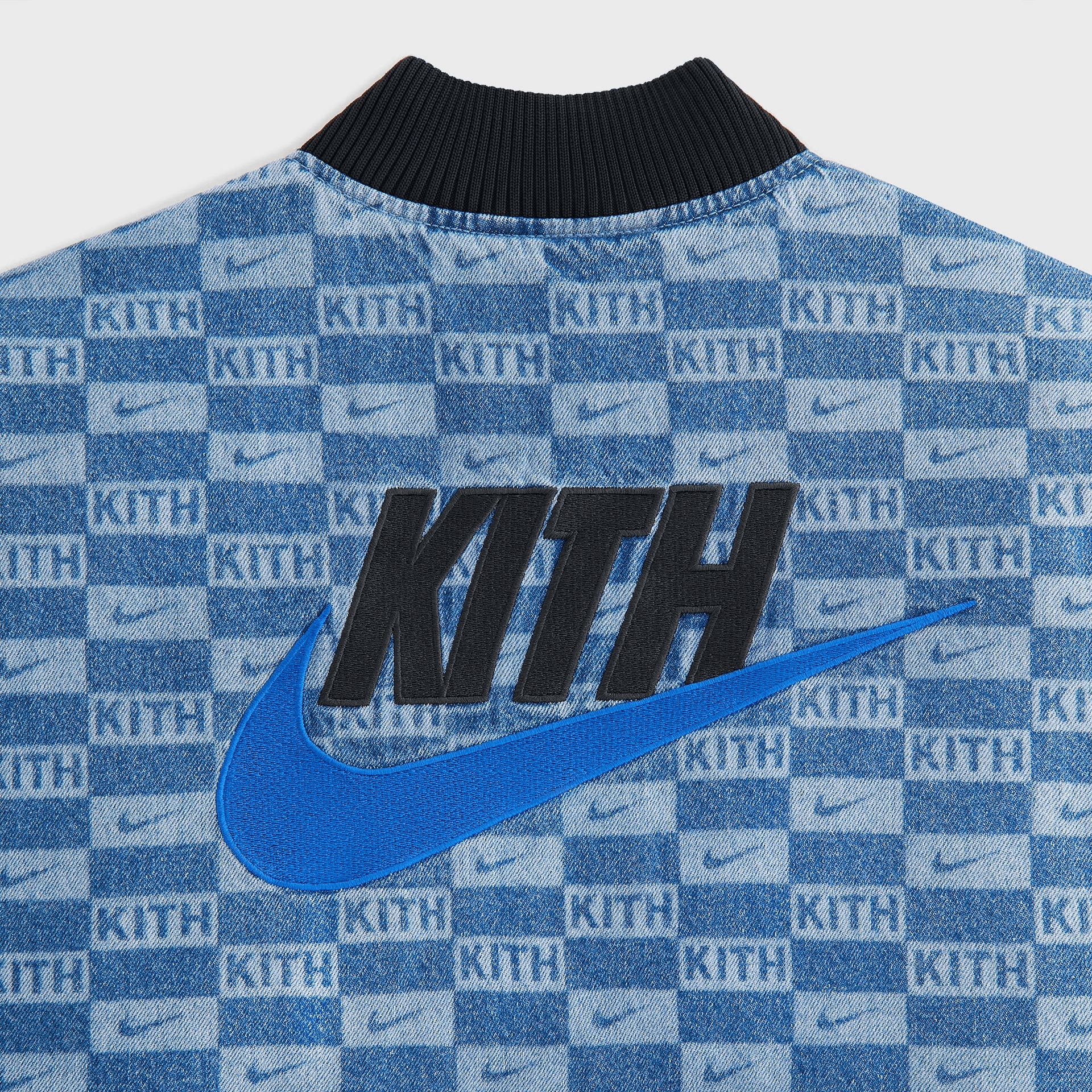 Kith Kids for Nike Denim Laser Etched Varsity Jacket - Mystic Navy — Image 3