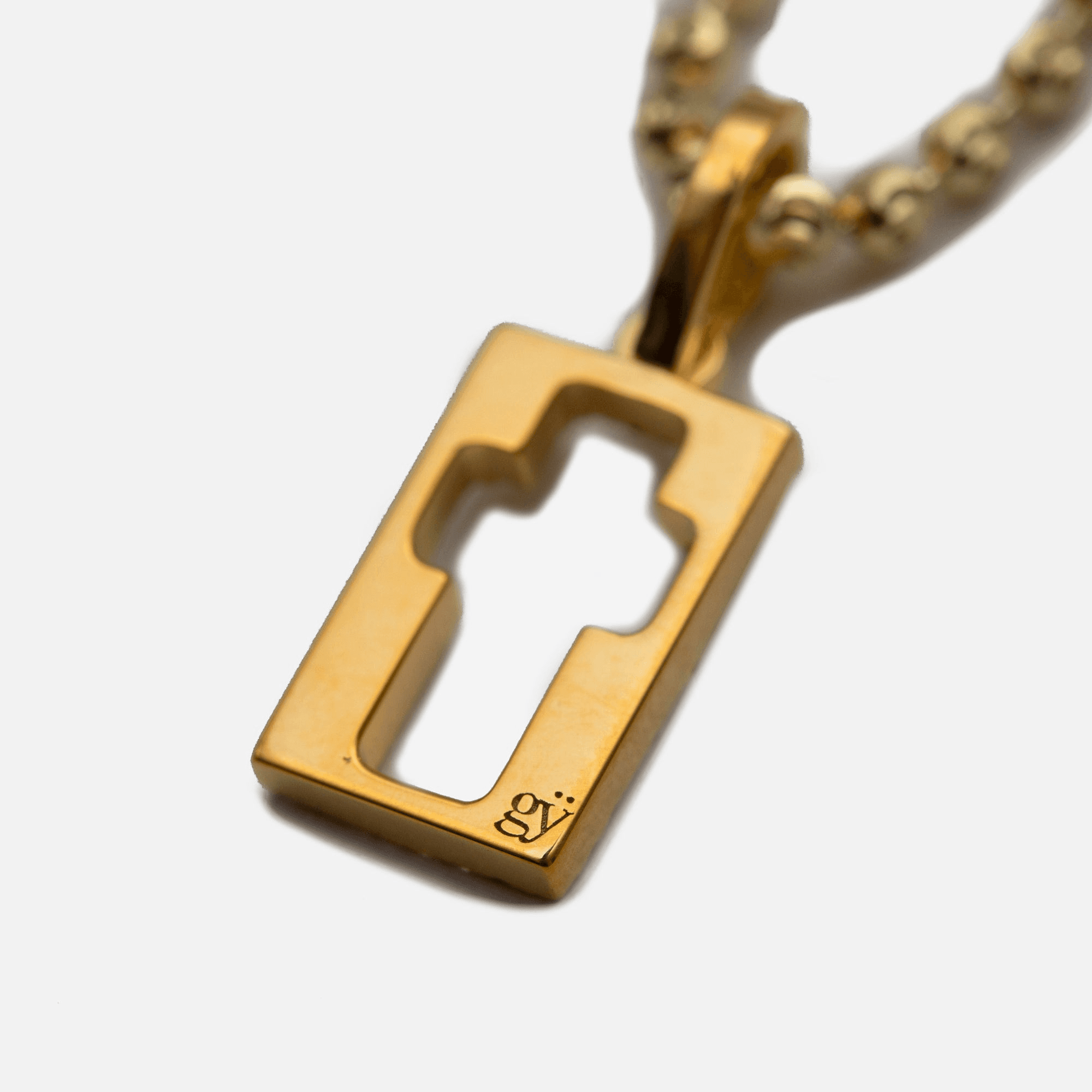 Greg Yuna Cookie Cutter Cross Pendant Necklace - Yellow Gold — Image 2
