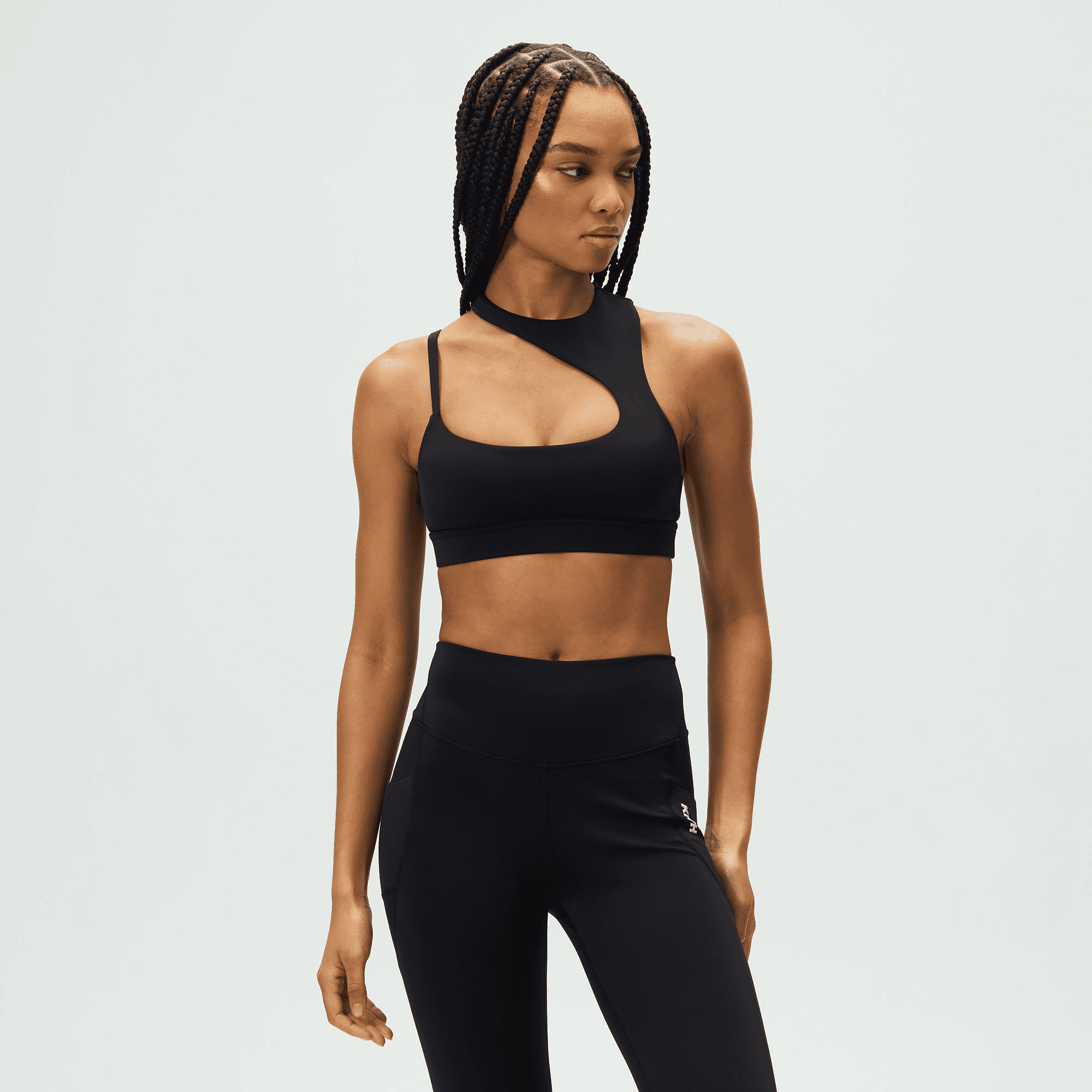 Kith Women Enhance Asymmetrical Racerback Bra - Black — Image 4