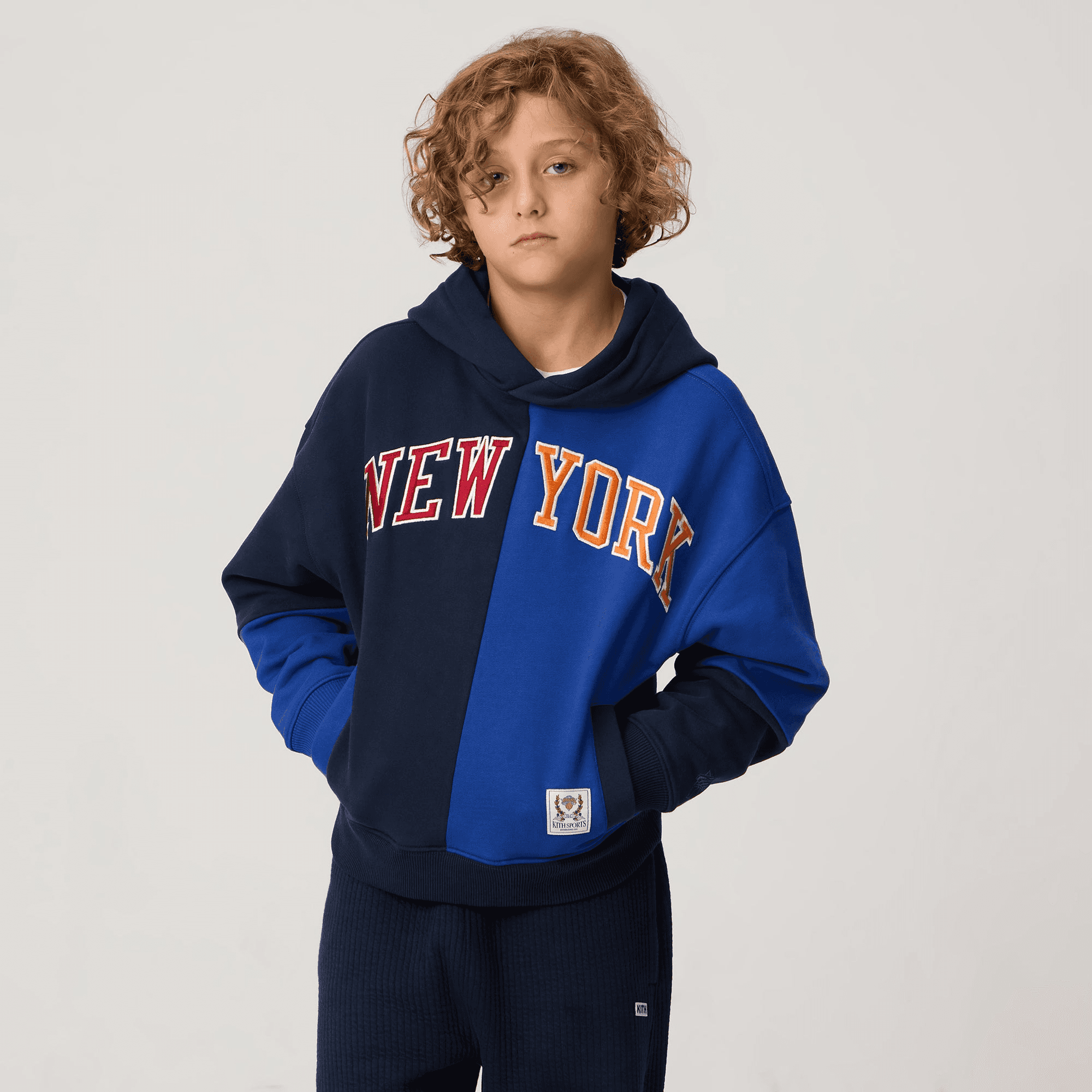 Kith Kids for the New York Knicks Mash Up Nelson Hoodie - Nocturnal — Image 6