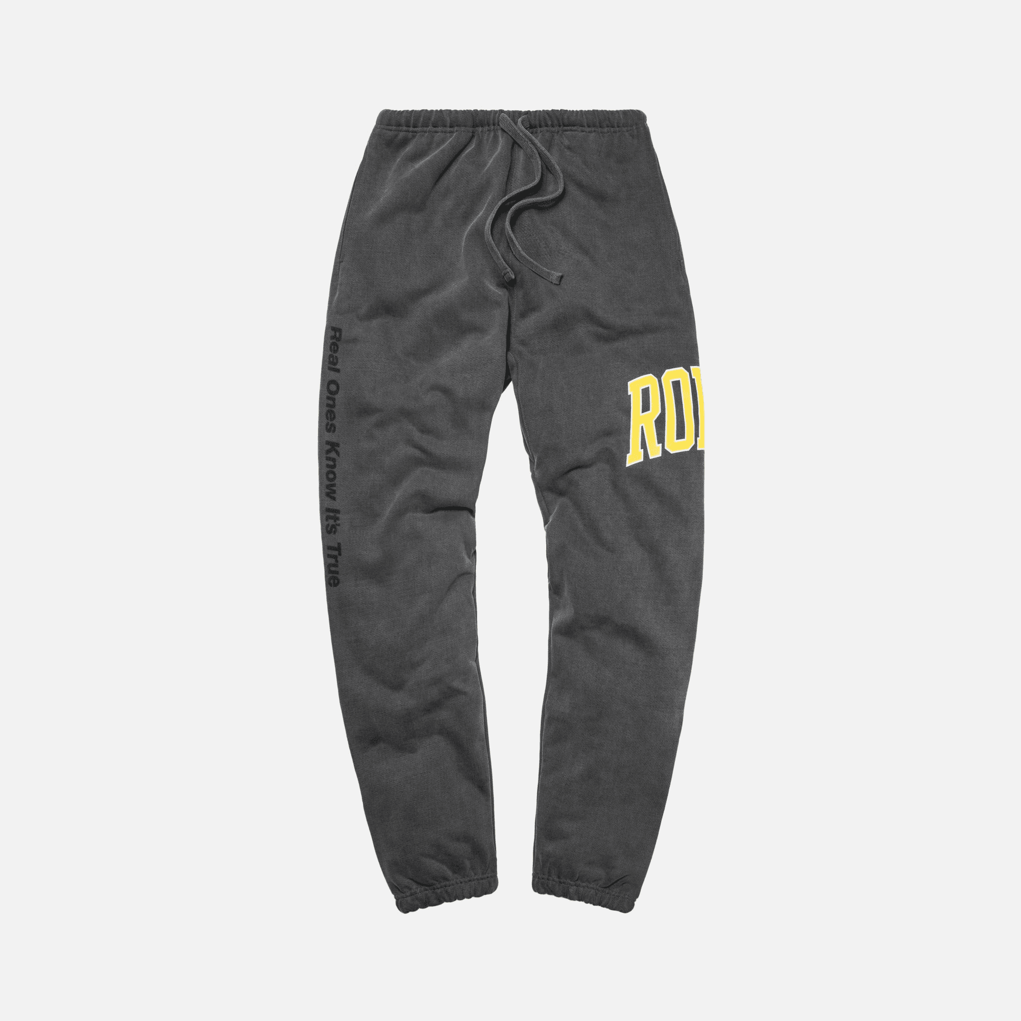 Rokit Pigment Dye Sweatpants - Washed Black / Yellow