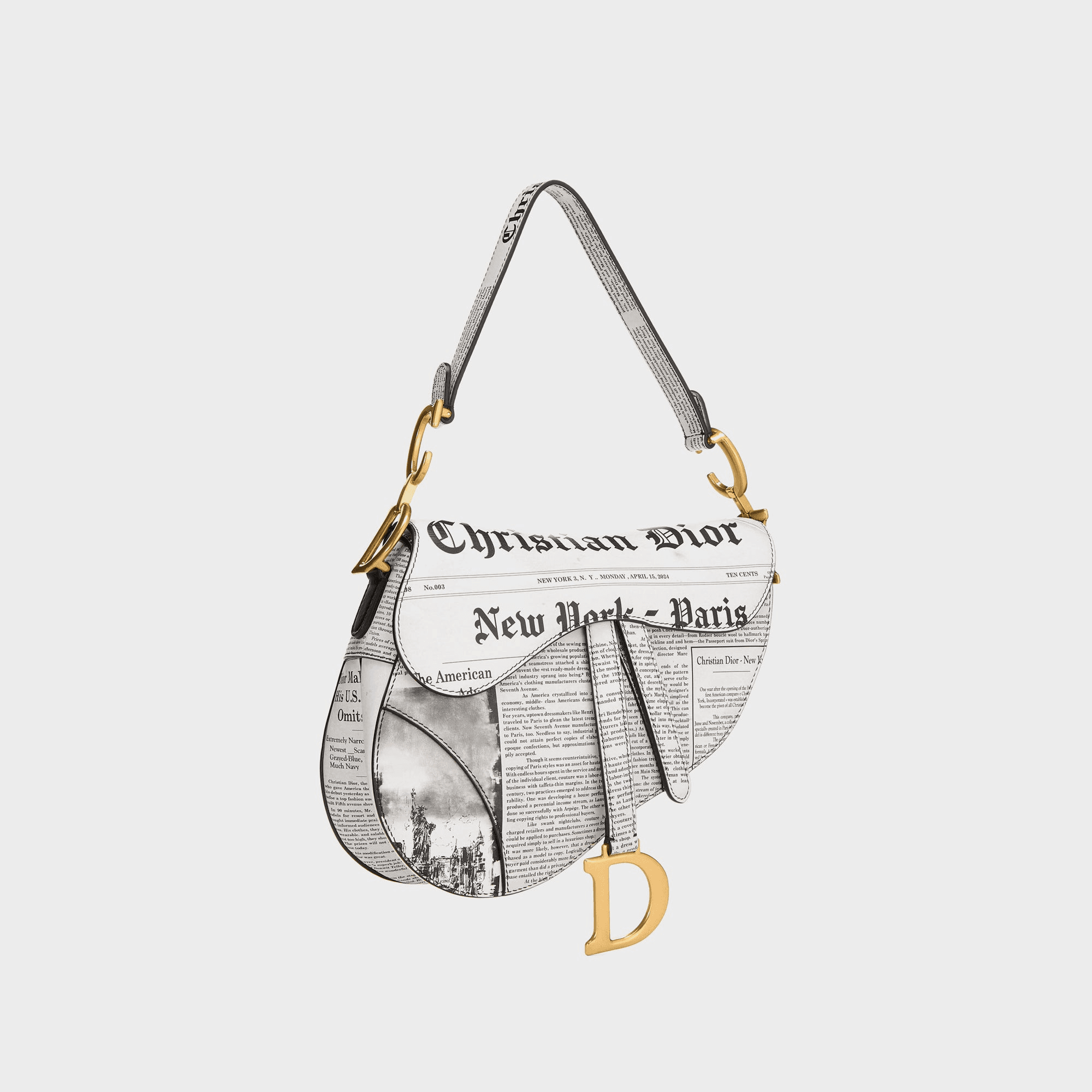 WGACA Dior Calfskin Newspaper Saddle N M - White — Image 4