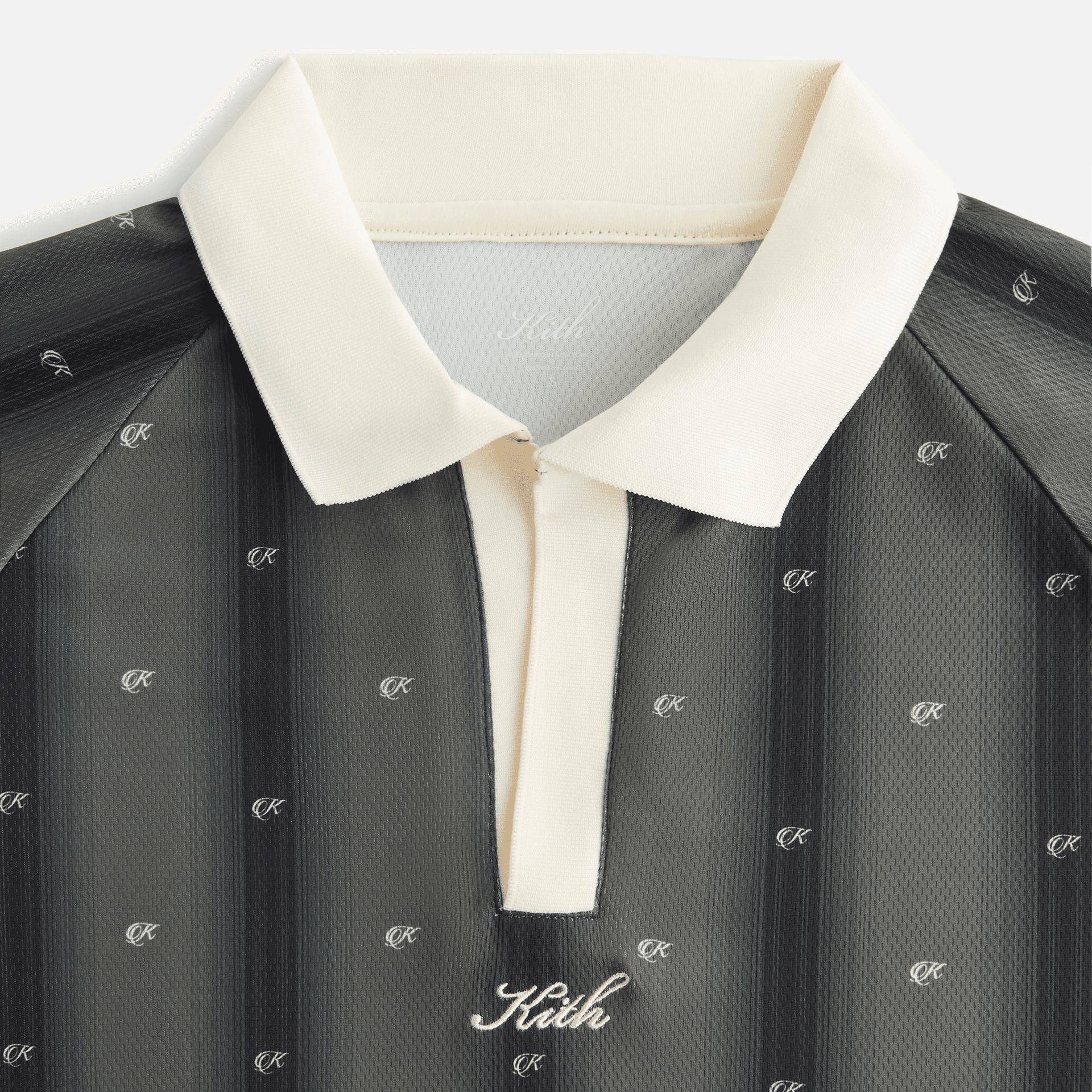 Kith Women Ridley Polo Monogram Long Sleeve Jersey - Black — Image 3