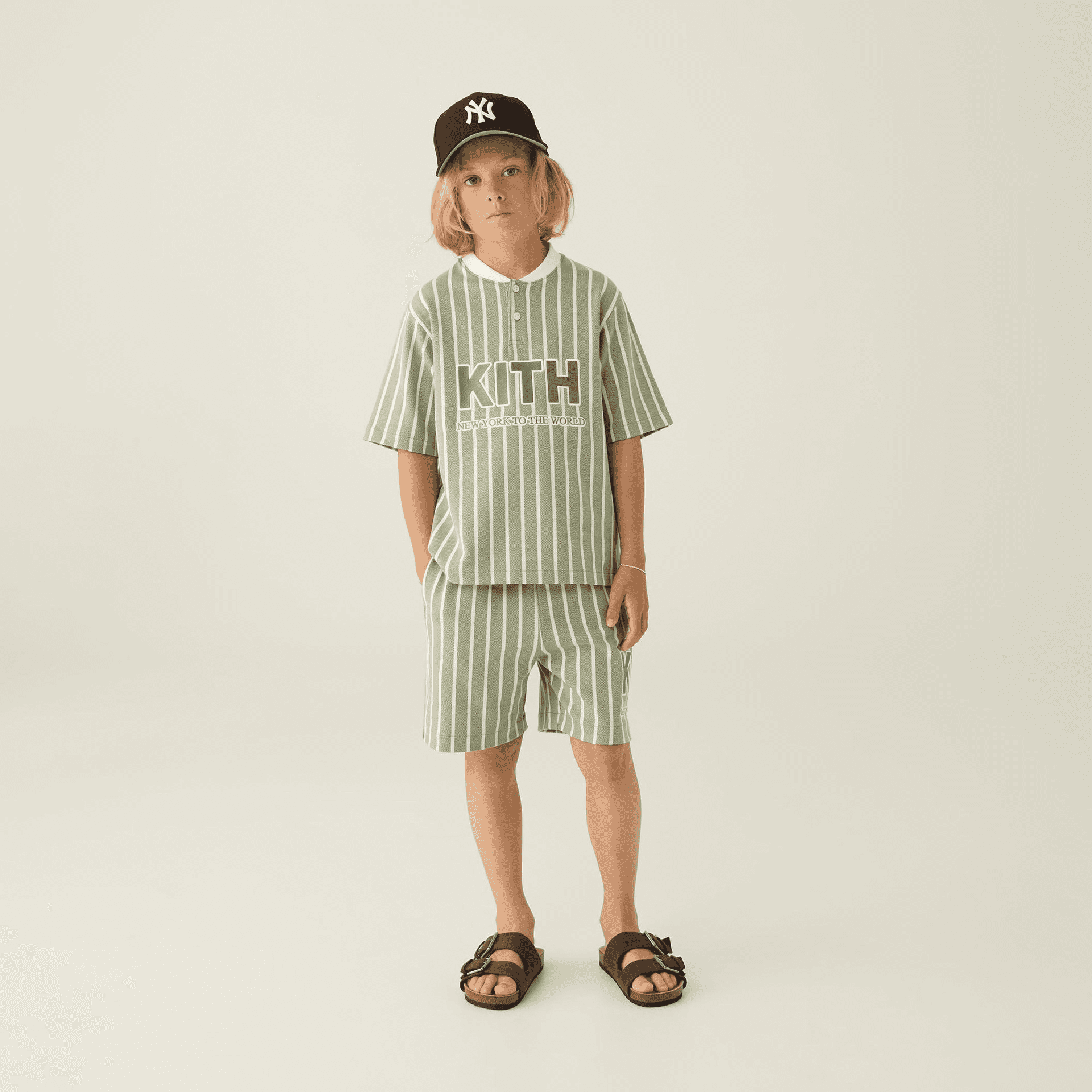 Kith Kids Birdseye Pearson Henley Pullover - Spear — Image 7