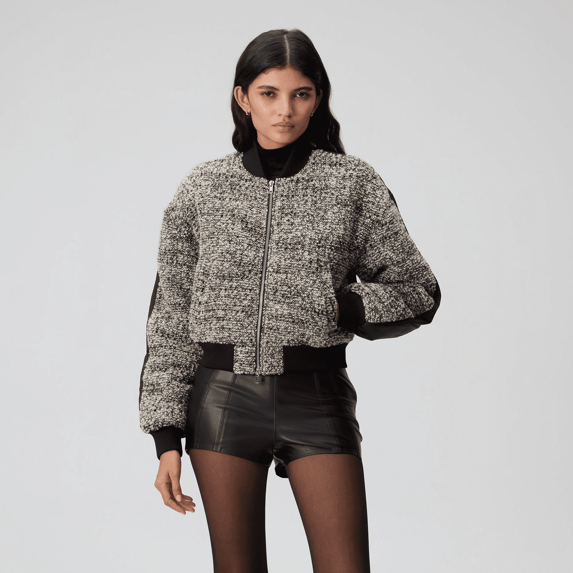 Kith Women Celia Boucle Bomber - Black — Image 5