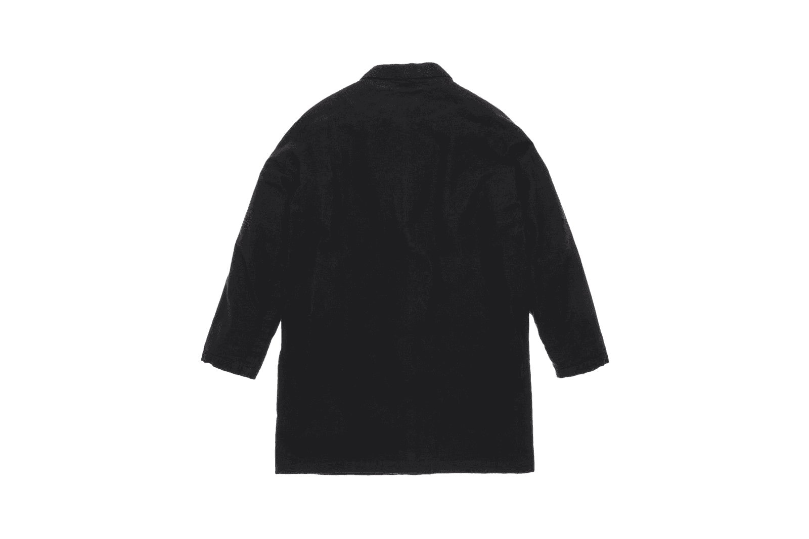 Ones Stroke Long Flannel Coat - Black — Image 4