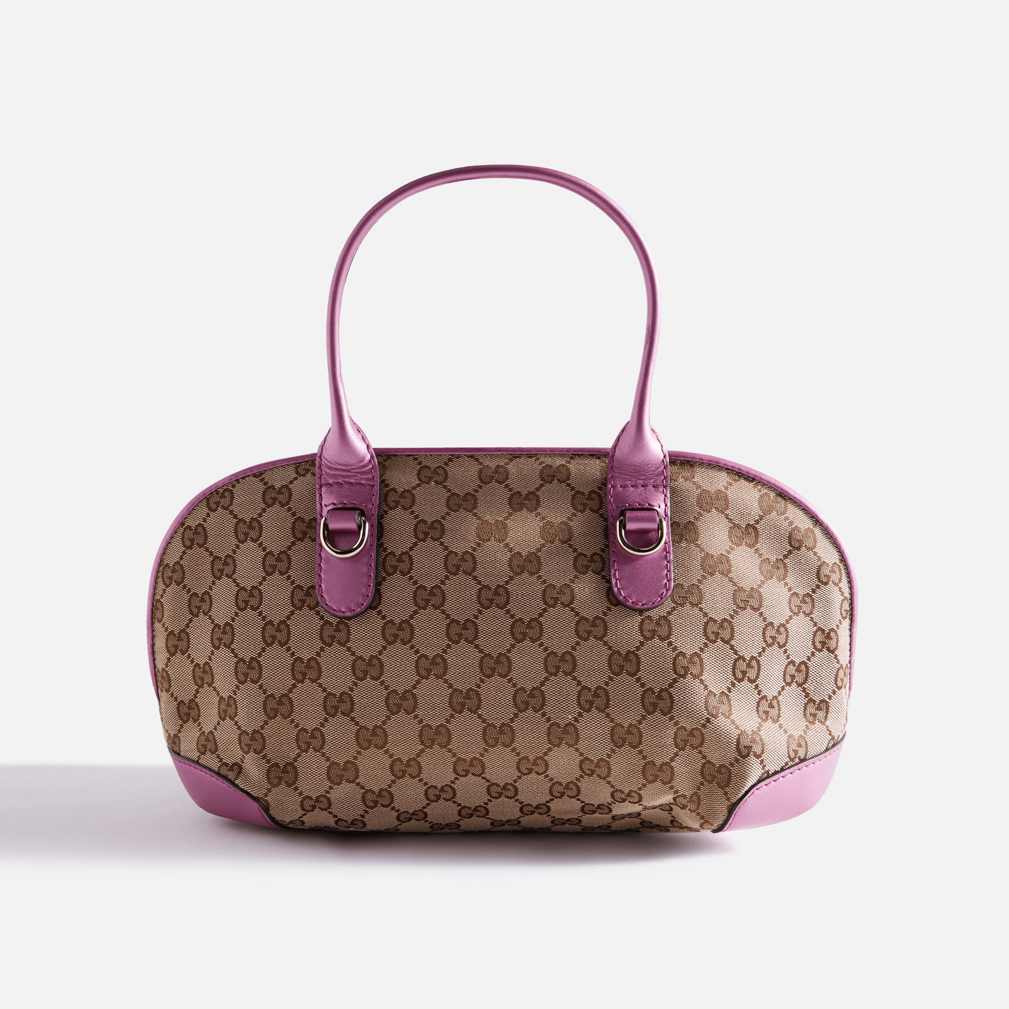 WGACA Gucci Canvas Heart Bit Hand Bag - Pink — Image 2
