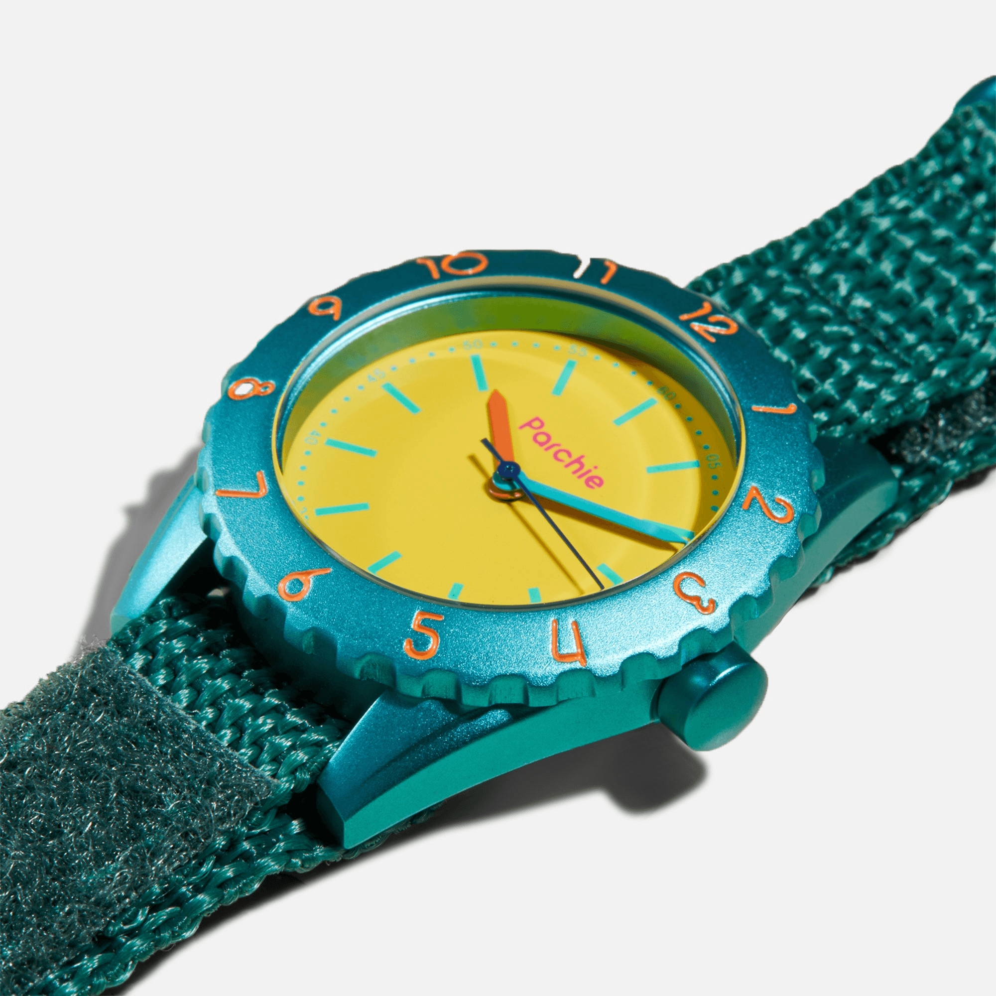 Parchie School-Time Watch - Teal / Yellow / Dark Green — Image 2