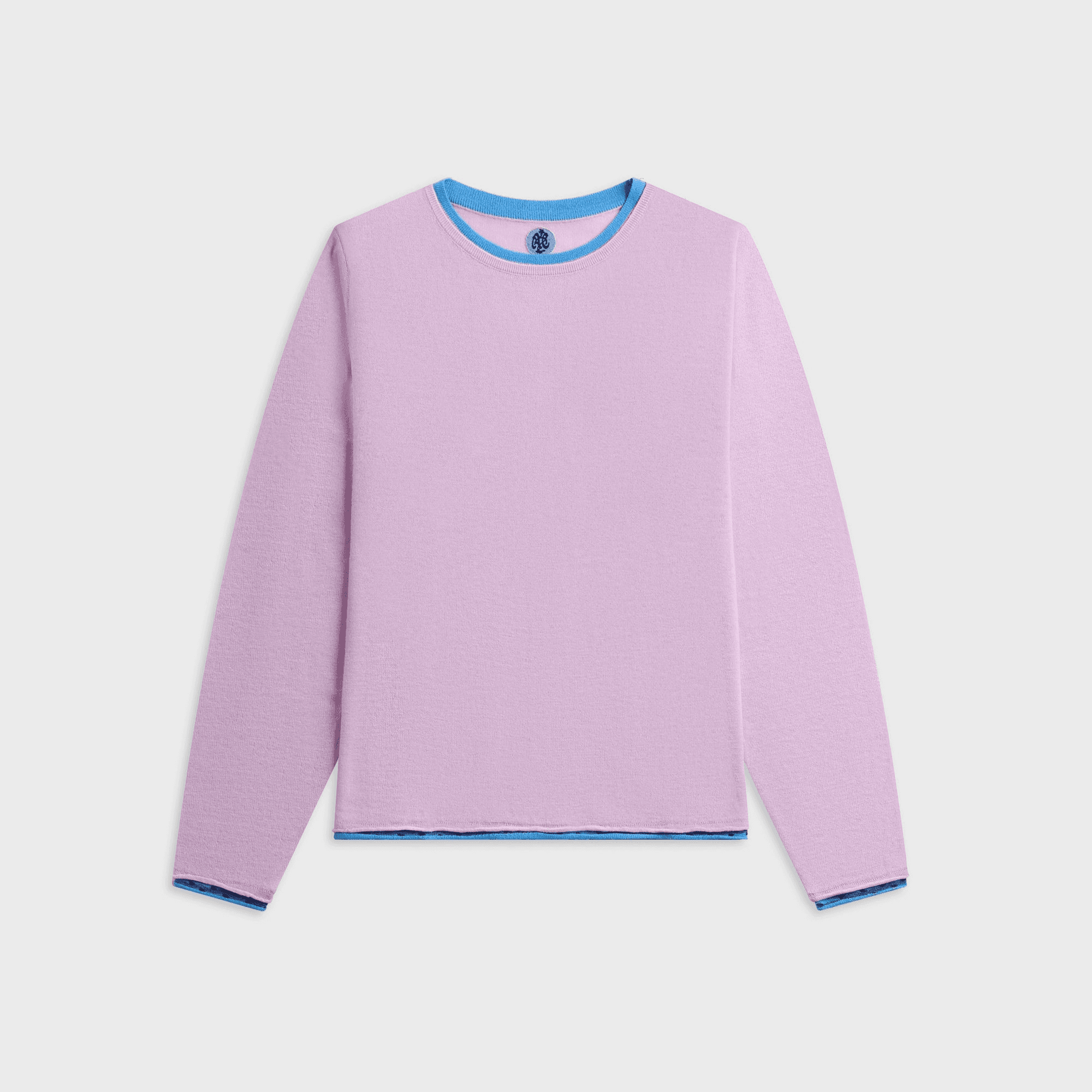 ADRIAN CASHMERE Tattoo Long Sleeve Tee - Purple - Image 1