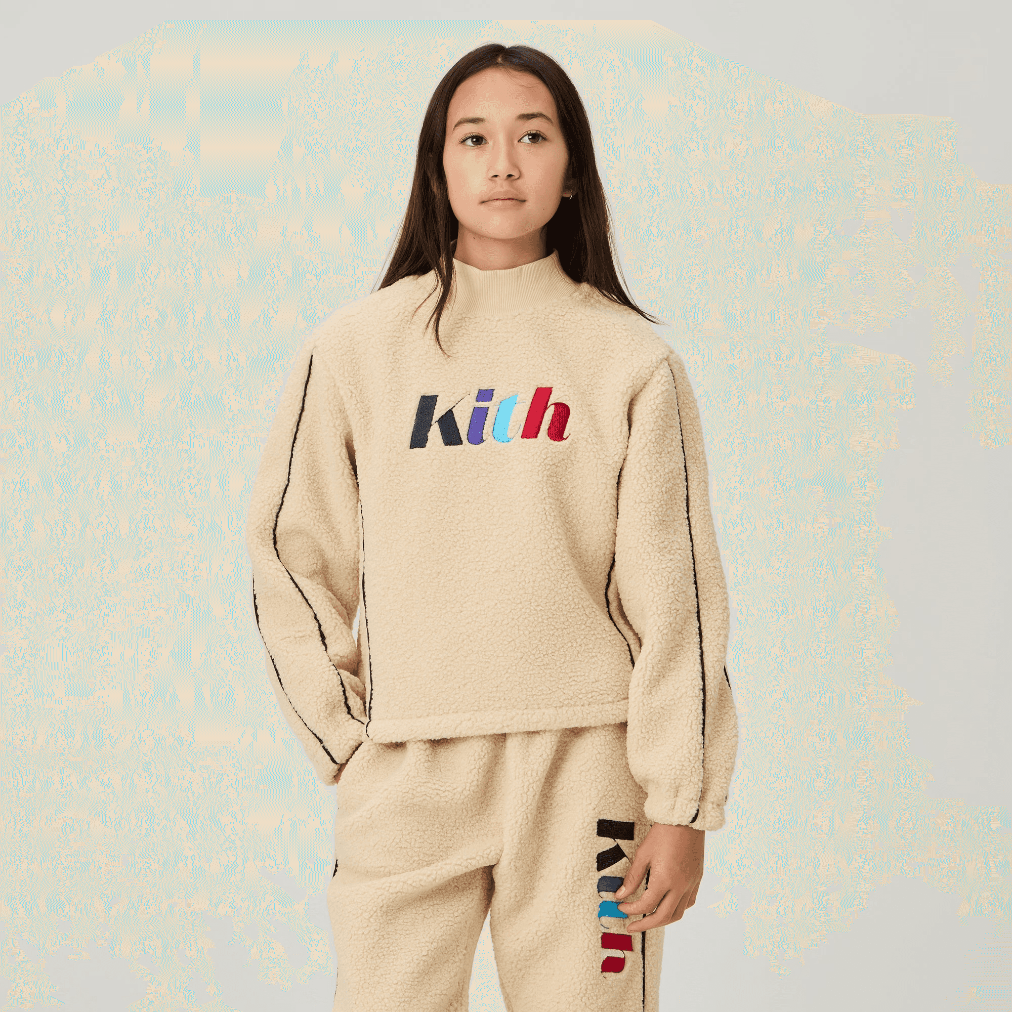 Kith Kids Sherpa Logo Crewneck - Oat — Image 4