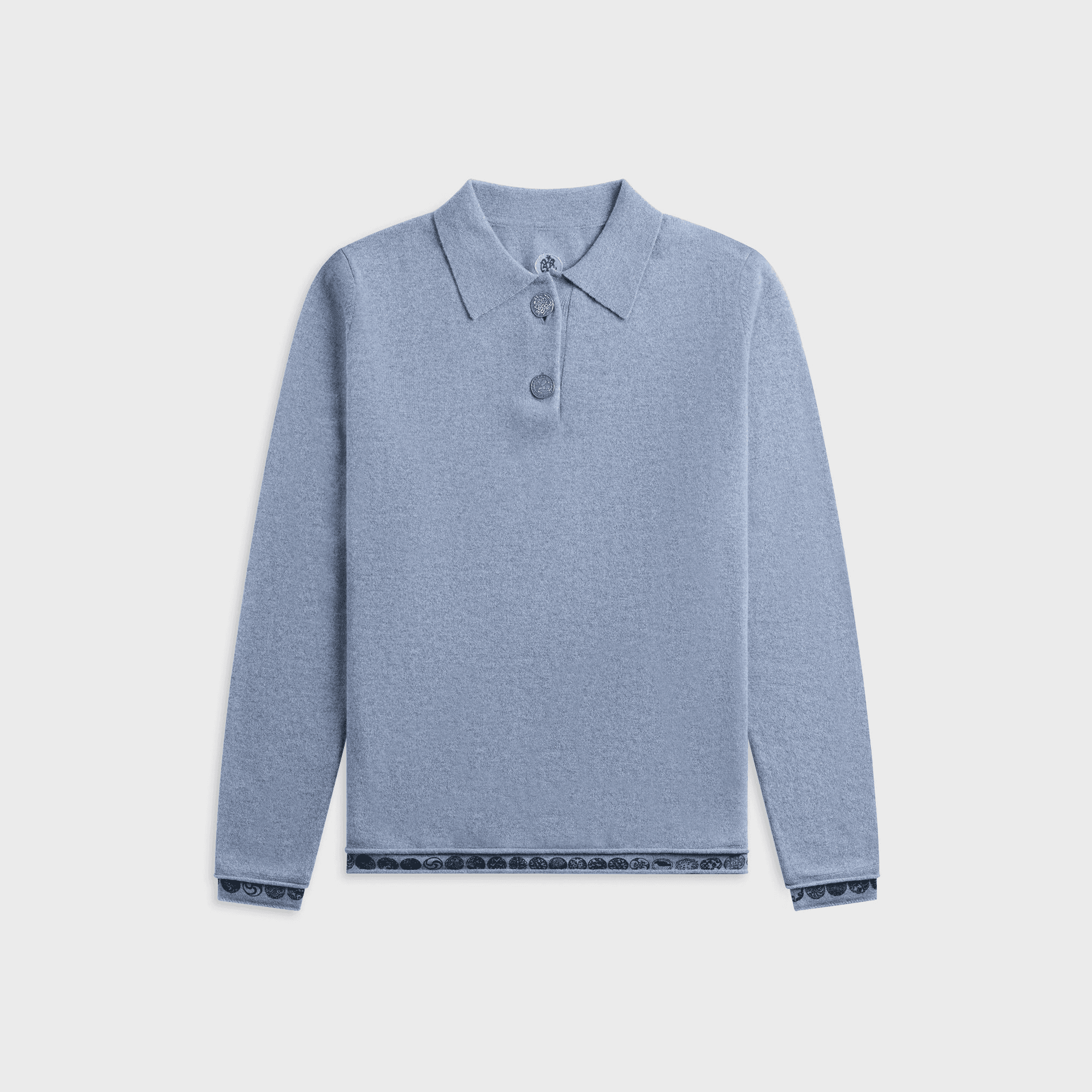 ADRIAN CASHMERE Coin Polo - Blue - Image 1