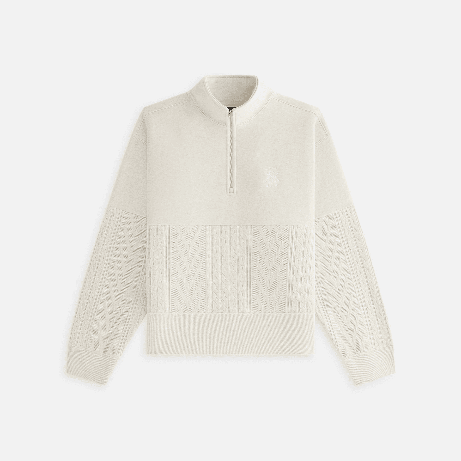 Kith Women Hunter Cable Panelled Quarter Zip - Sandy Heather — Image 6