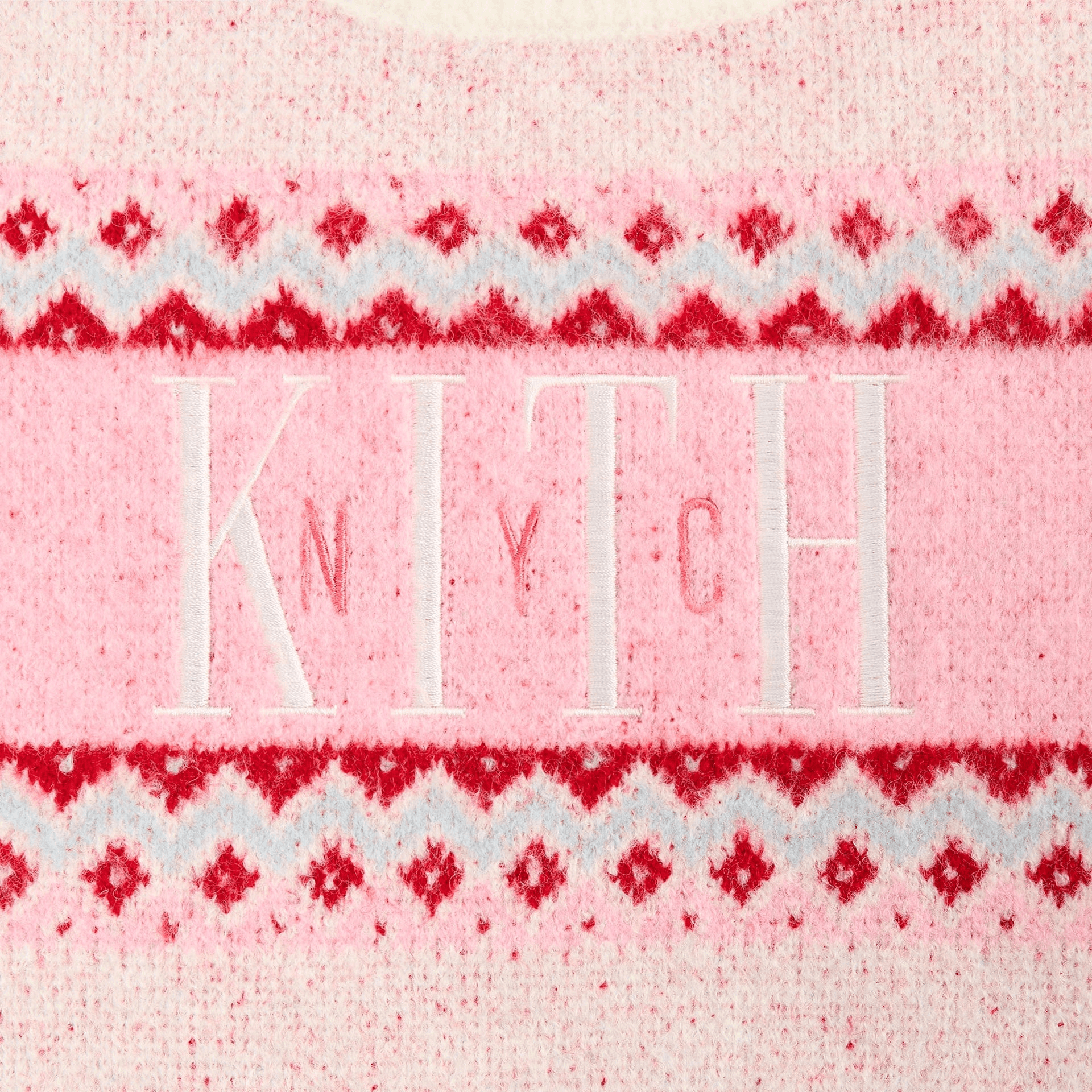 Kith Kids Novelty Fair Isle Cropped Nelson Sweater - Frosty Rose — Image 2