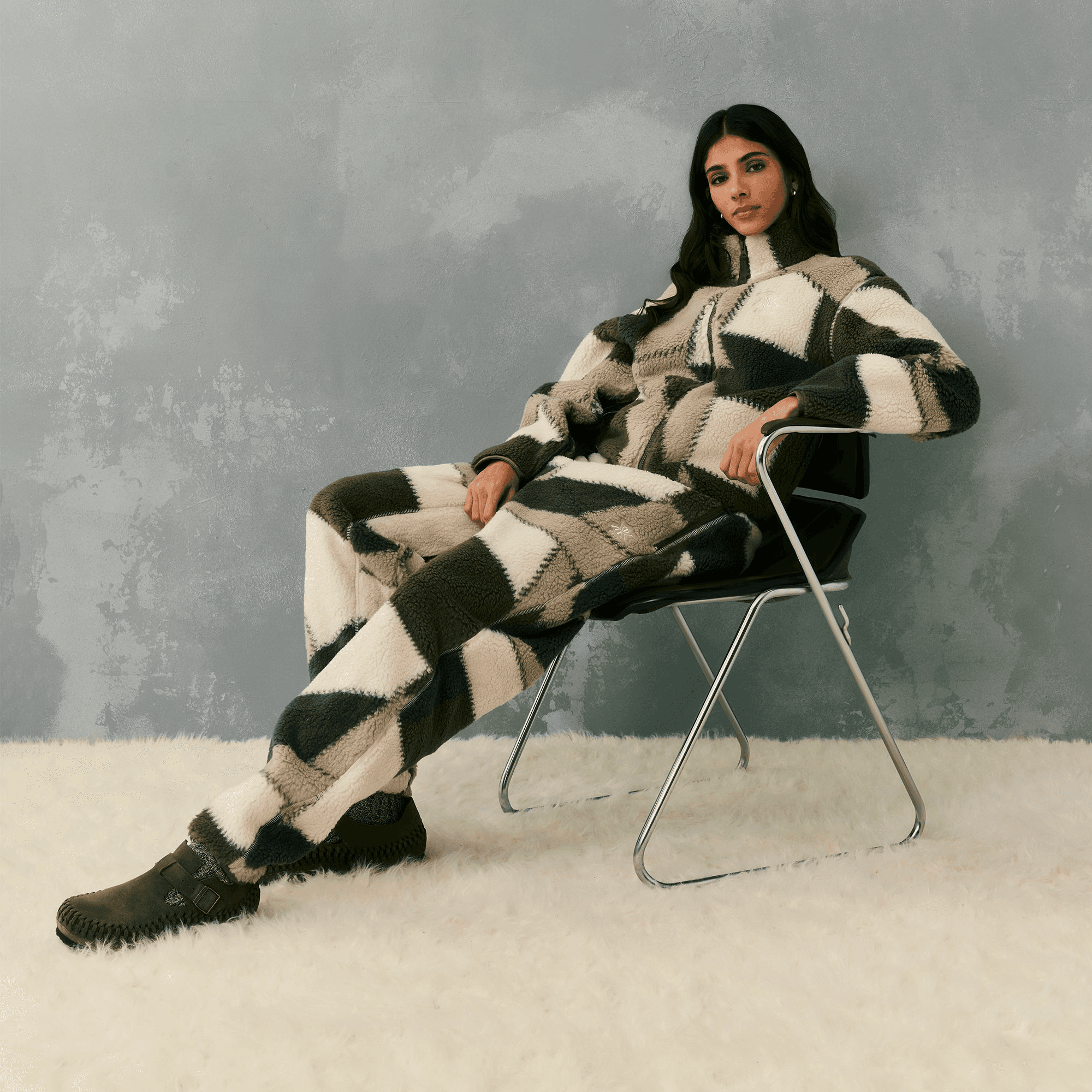 Kith Women Chelsea III Patchwork Fleece Jogger - Plaster — Image 5