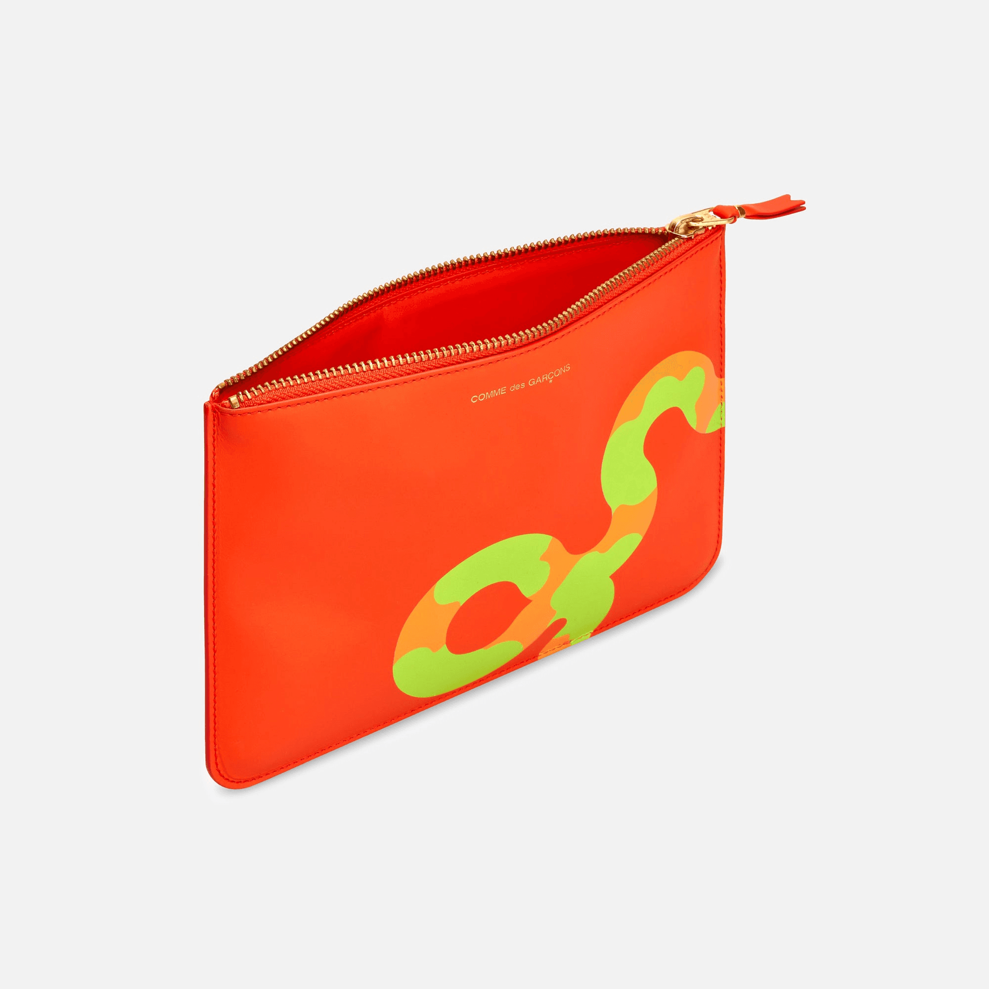 Comme des Garçons Play Ruby Eyes Top Zip Large Wallet - Orange — Image 2