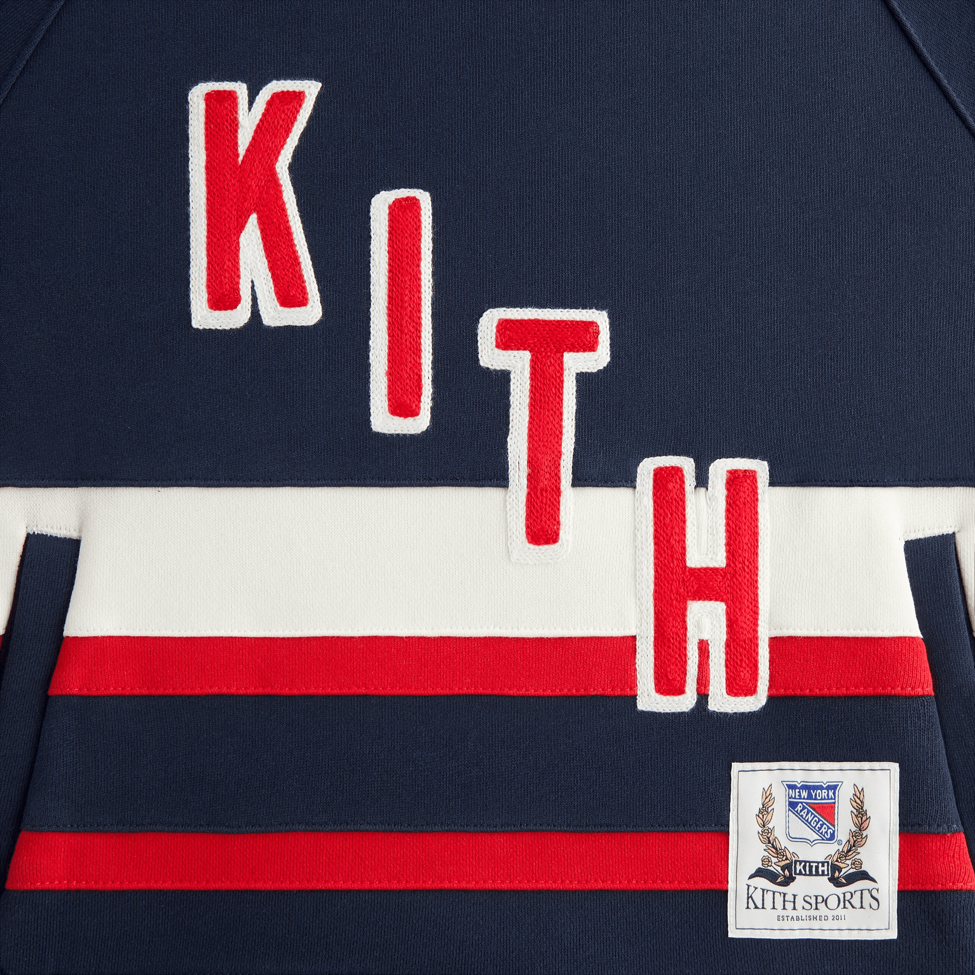 Kith Kids for the New York Rangers Skewed Vintage Delk Hoodie - Nocturnal — Image 3