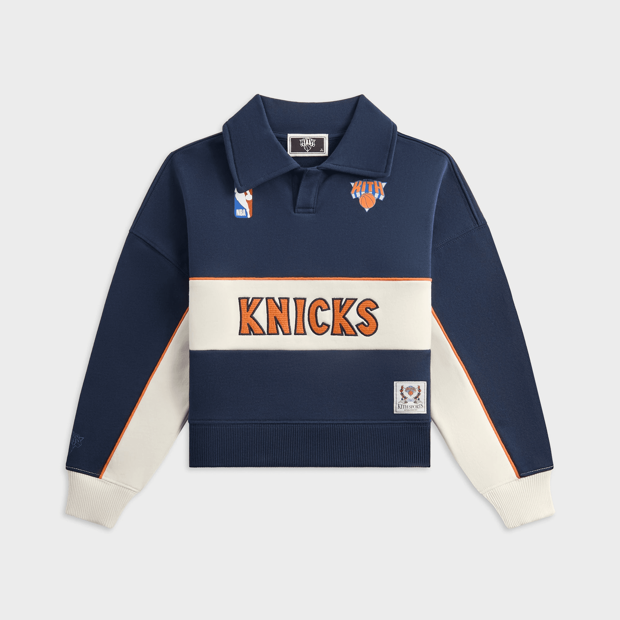 Kith Kids for the New York Knicks Coach Nelson Collared Pullover - Nocturnal