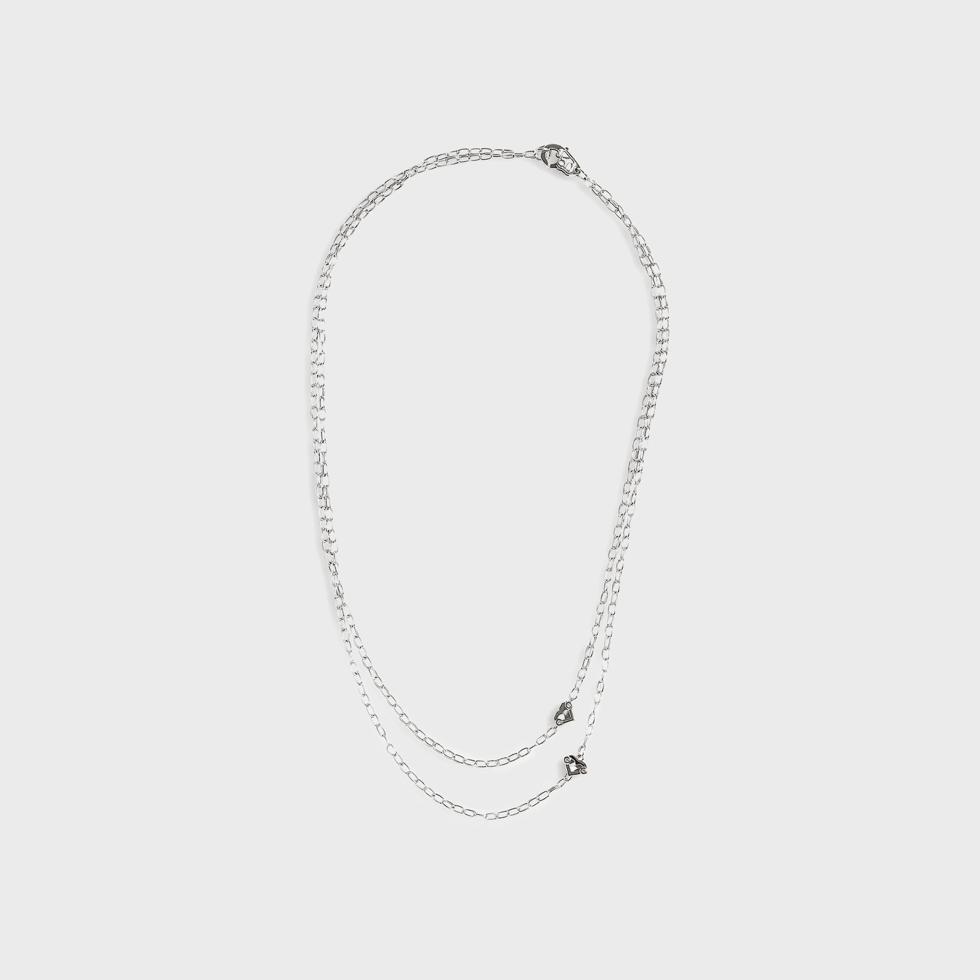 Greg Yuna Umlaut Heart Double Chain Necklace - Silver / Gold