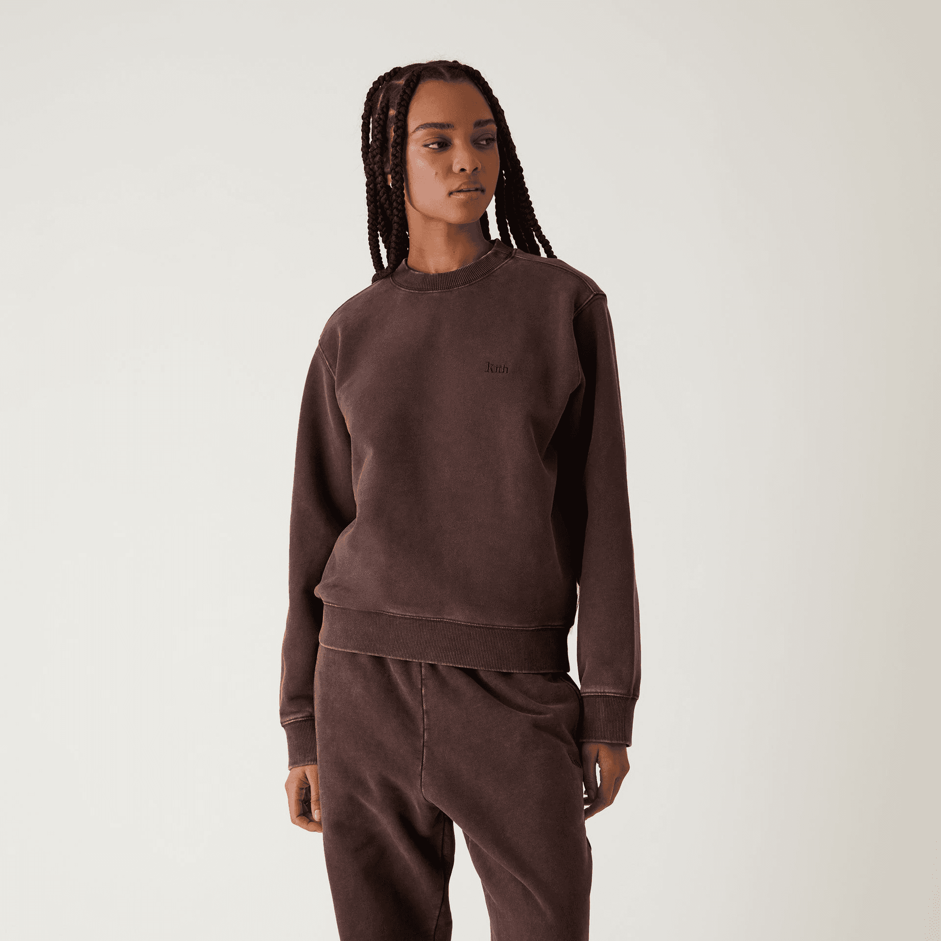 Kith Women Ashwin Sueded Crewneck - Incognito — Image 6
