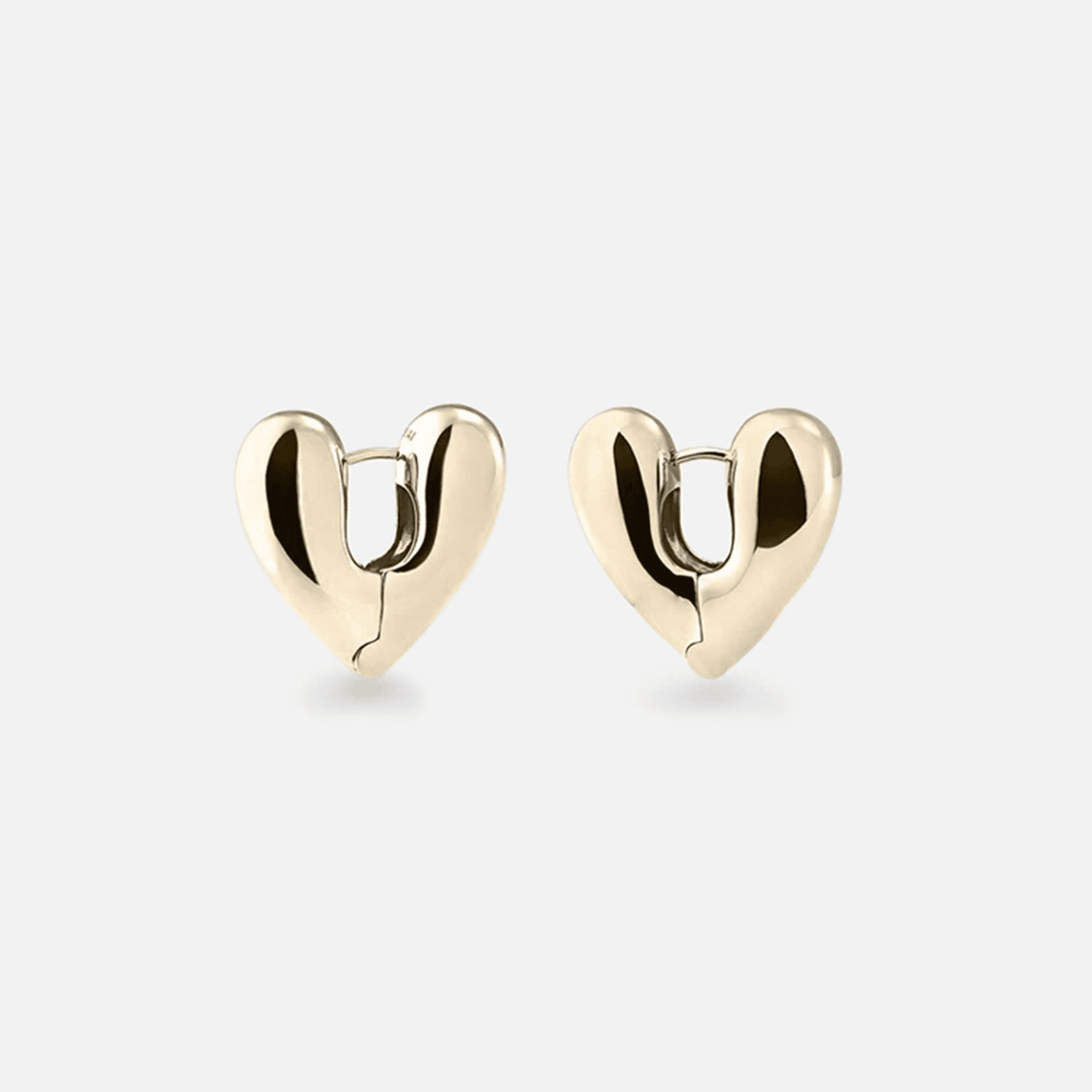 Annika Inez Large Heart Hoops - Gold - Image 1