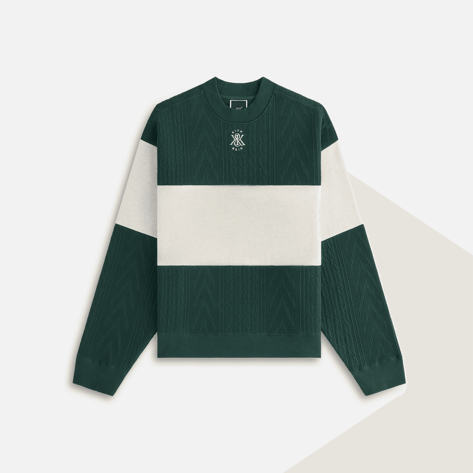 Kith Women Ashwin Cable Panelled Crewneck - Stadium — Image 4