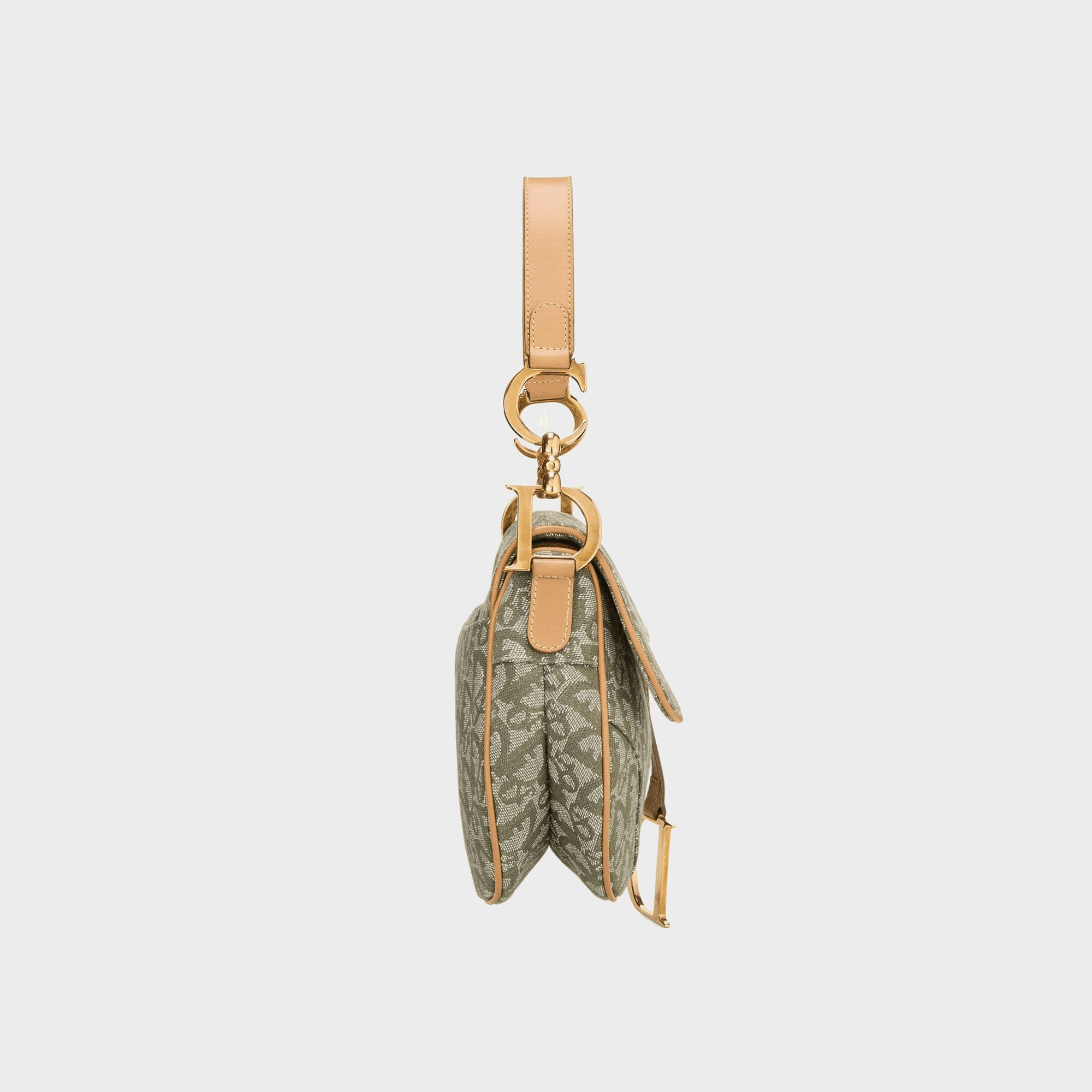 WGACA Dior Green Trotter Saddle Bag - Green / Beige — Image 5