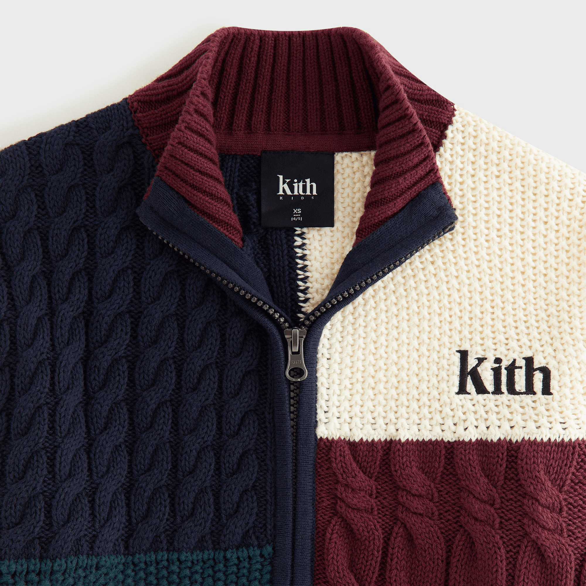 Kith Kids Color-Block Wyona Full Zip Sweater - Stadium — Image 2