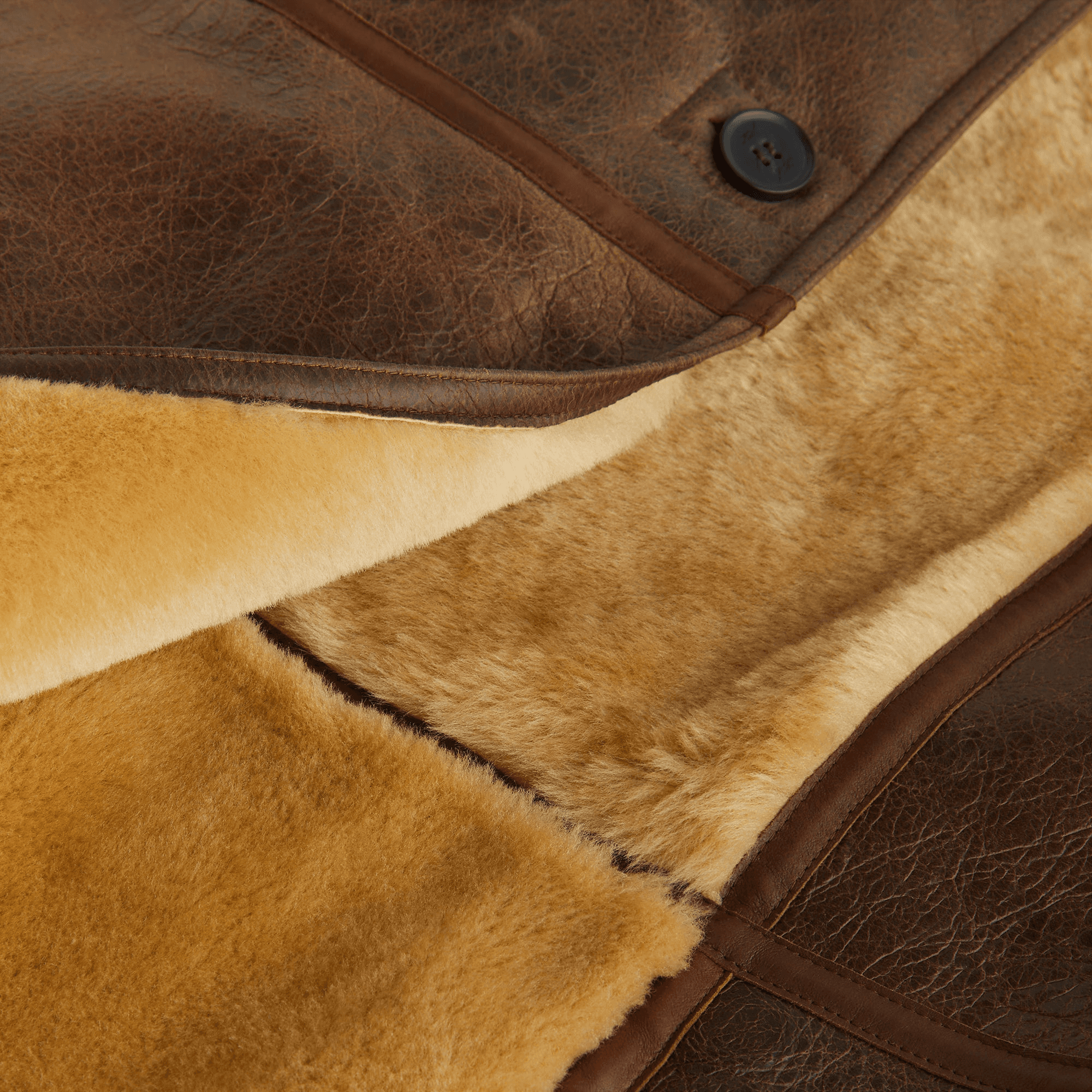 Kith Women Amis Patchwork Shearling Coat - Oxford — Image 4