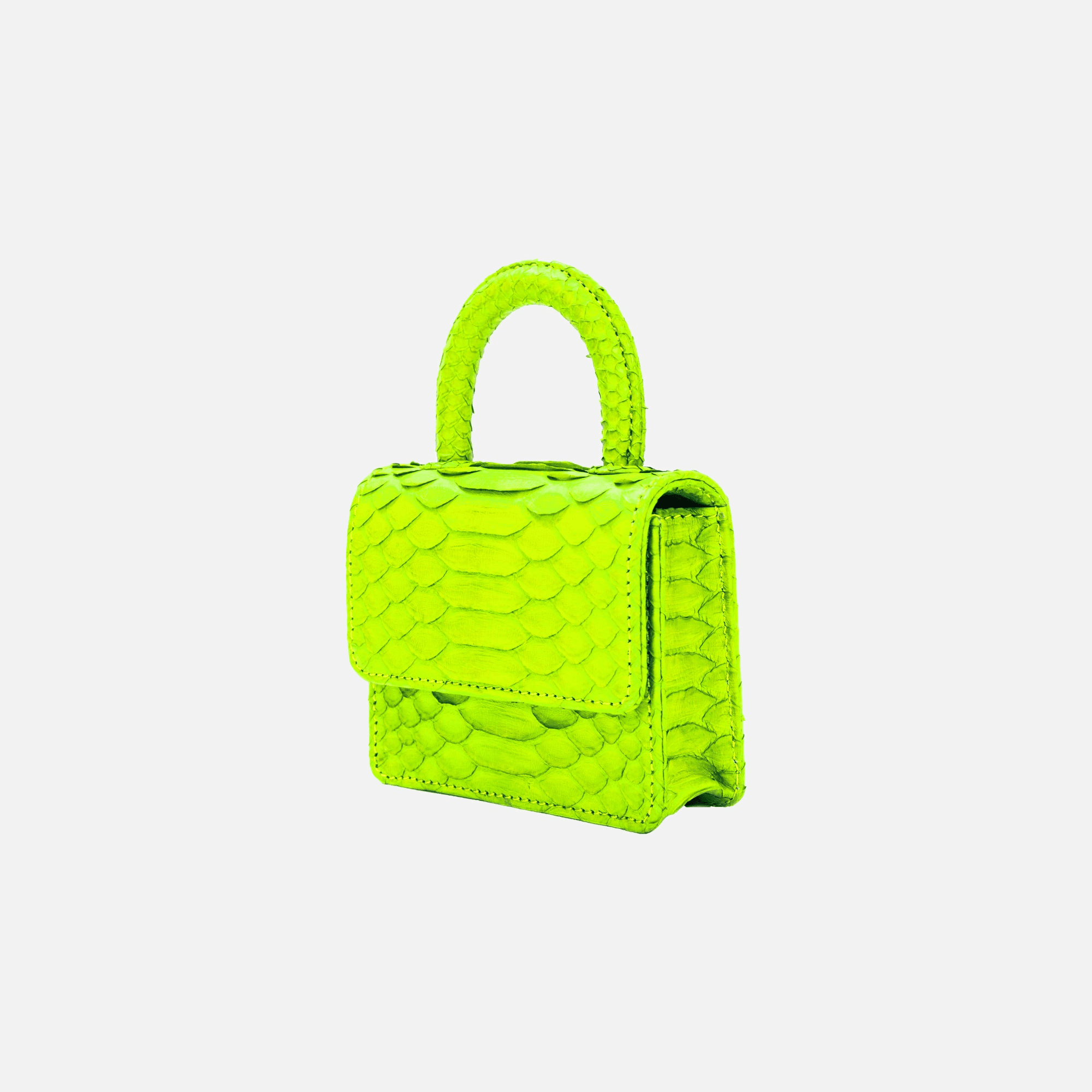 Gelareh Mizrahi Mico Mini Python Top Handle Bag - Neon Green — Image 2