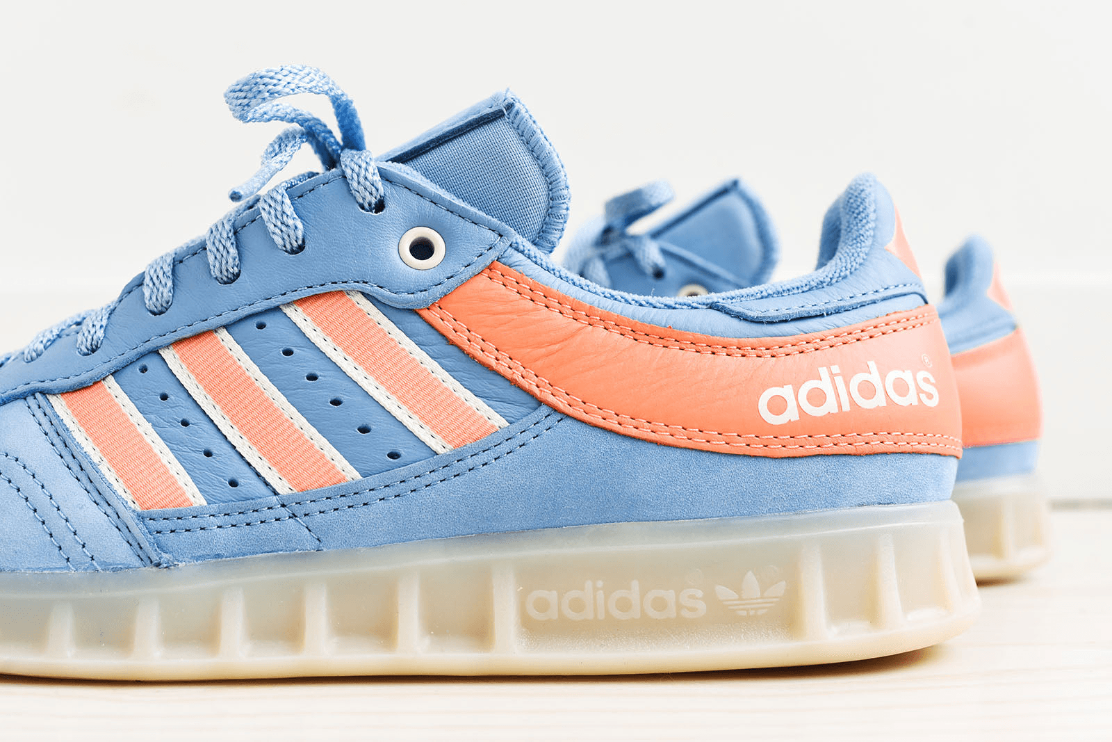 adidas x Oyster Handball Top - Ash Blue / Coral / White — Image 2