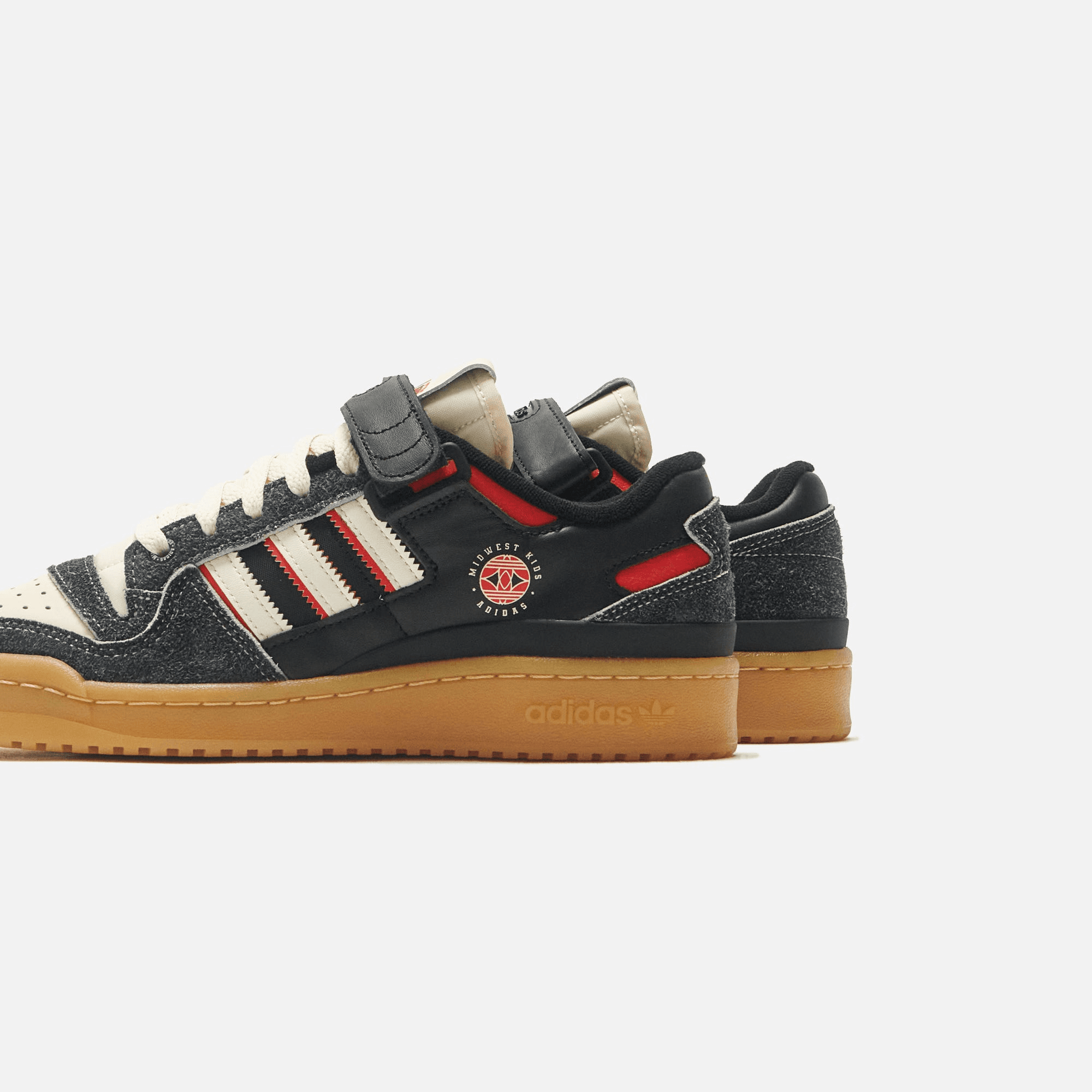 adidas Consortium Forum 84 Lo x Midwest Kids - Black / Off White / Red — Image 4
