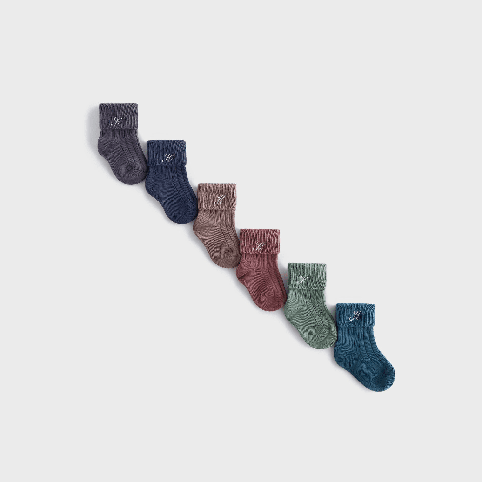 Kith Baby Palette 6-Pack Socks - Battleship