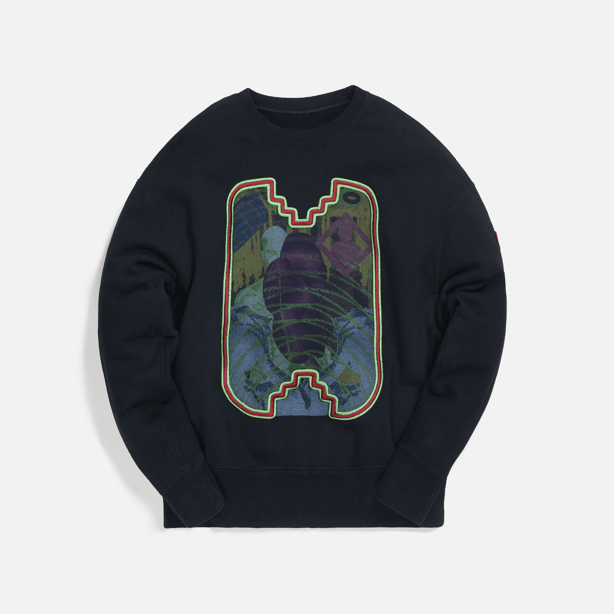 Cav Empt Overdye EMB Frame Crewneck - Black