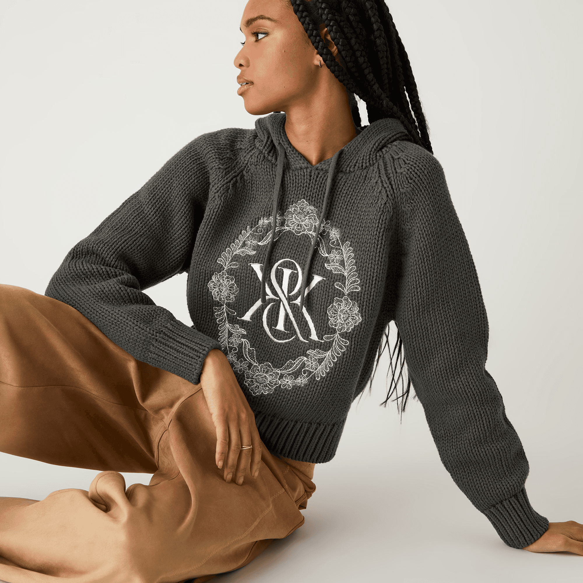 Kith Women Celyse Crest Sweater Hoodie - Machine — Image 4