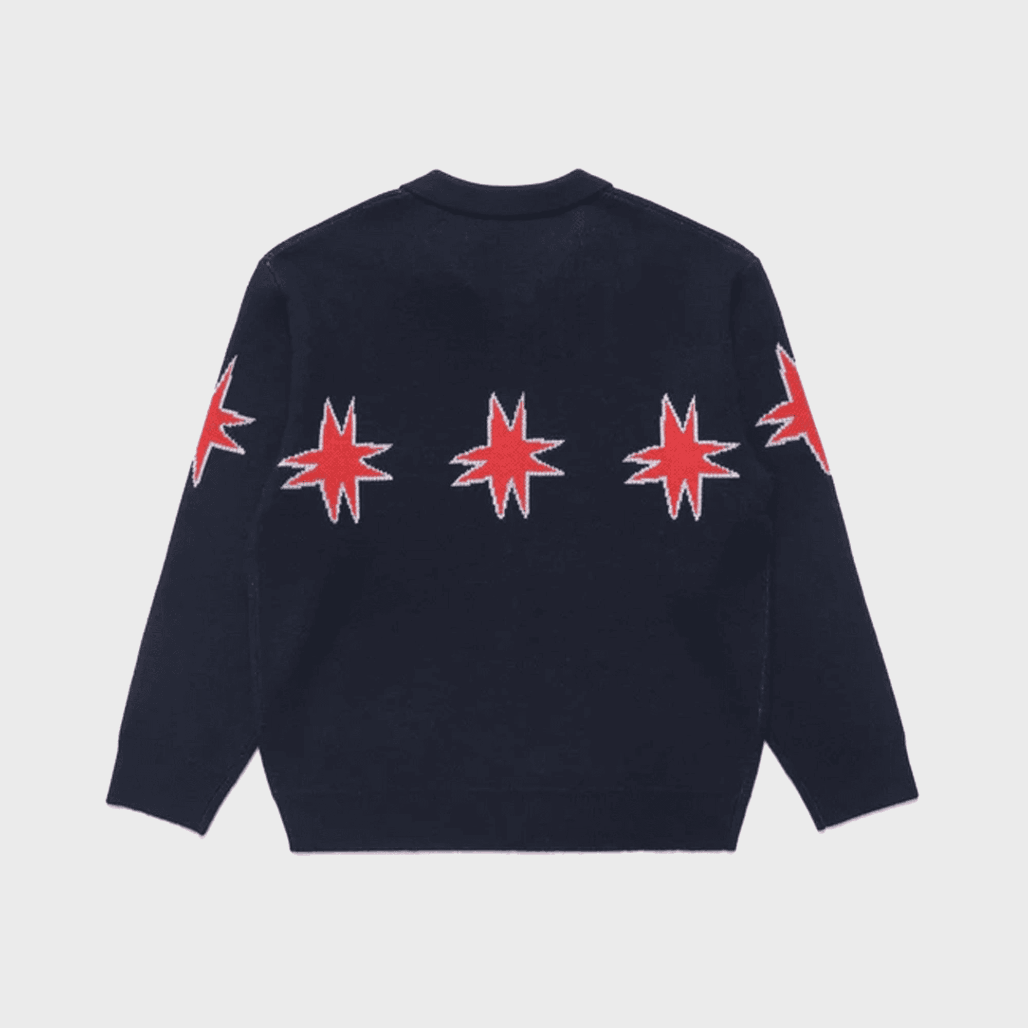 Metalwood Kiki Zip Knit Long Sleeve Polo - Navy — Image 3