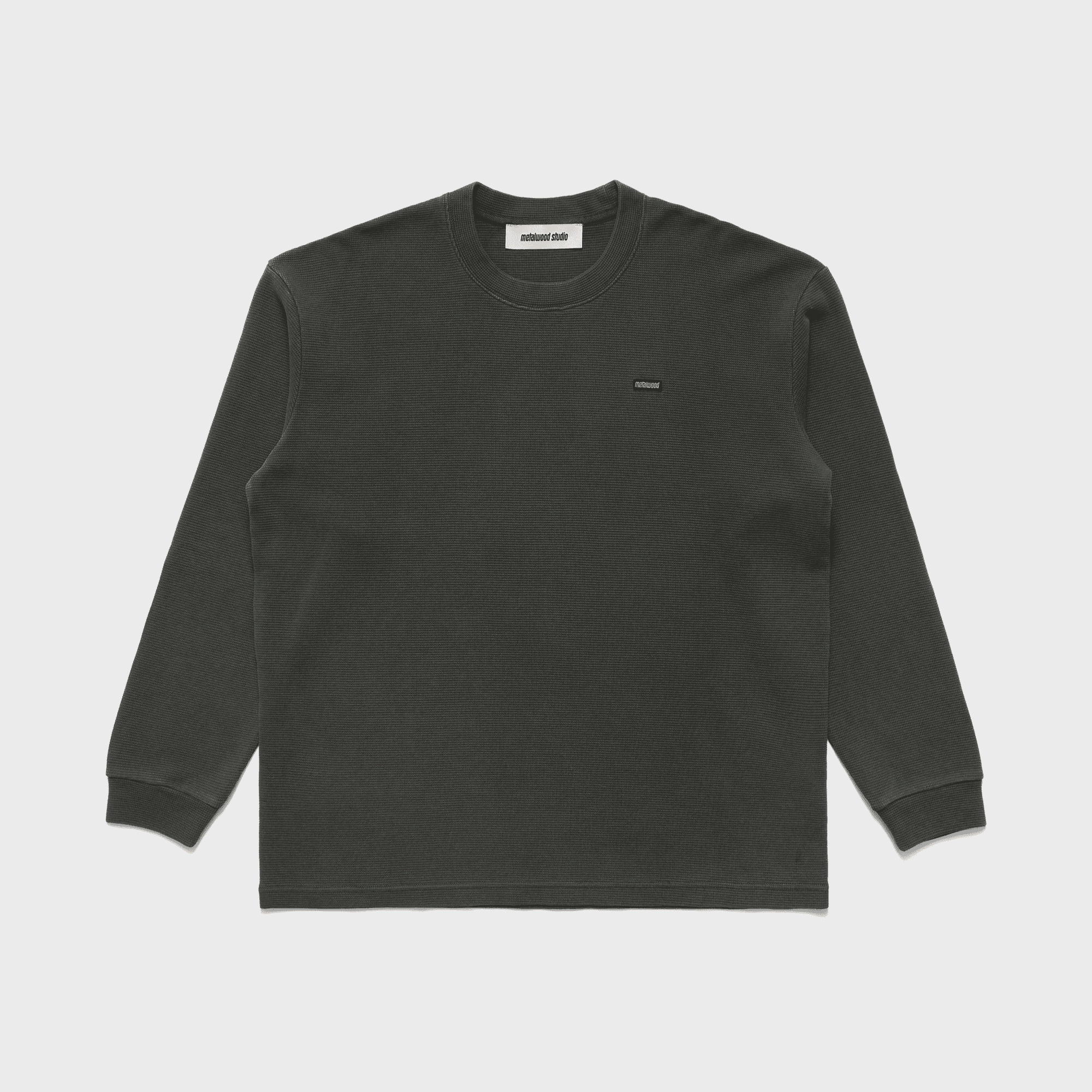 Metalwood Mini Metal Logo Long Sleeve Thermal Shirt - Tar - Image 1