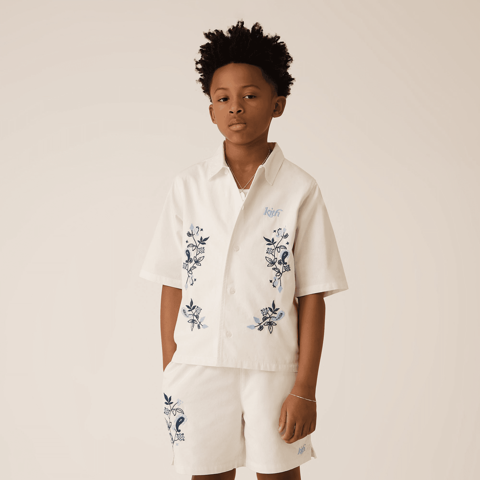 Kith Kids Novelty Thompson Camp Collar Shirt - White — Image 4