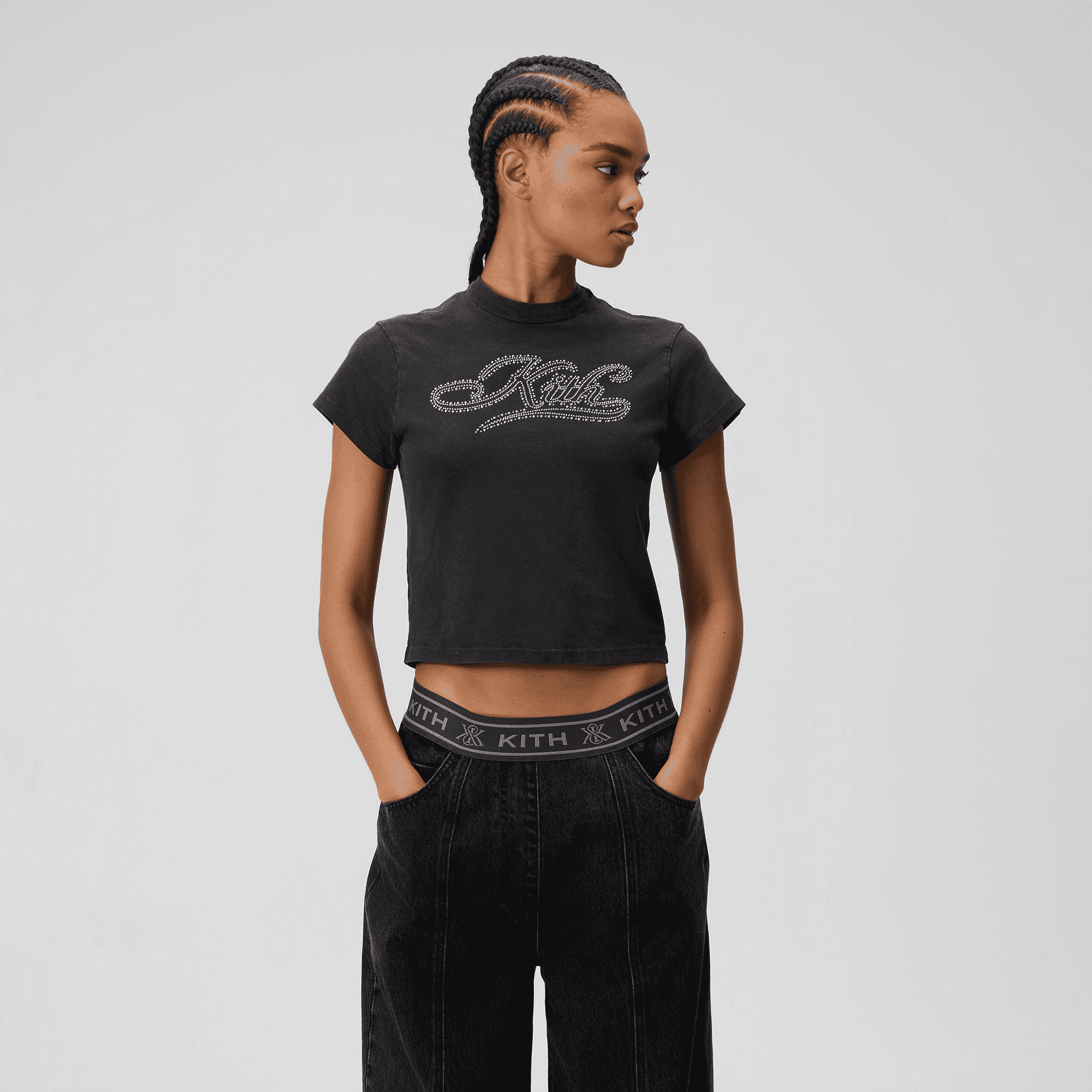 Kith Women Mulberry Studded Vintage Tee - Black — Image 4