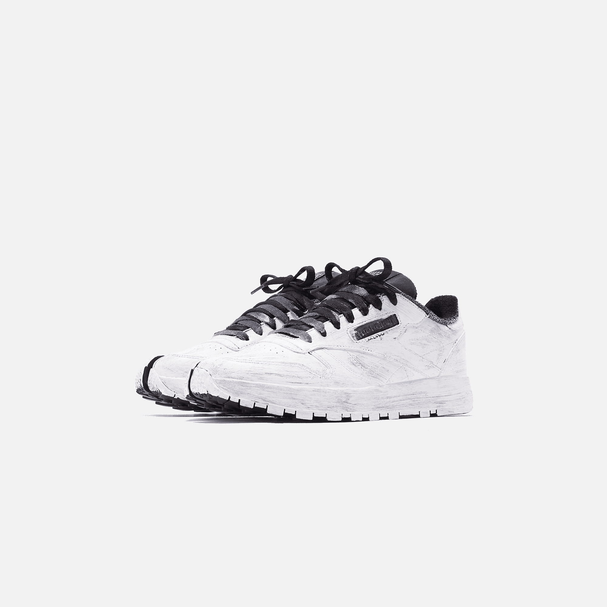 adidas Consortium x Reebok x Margiela Classic Leather Tabi Hand Painted - White / Black — Image 4