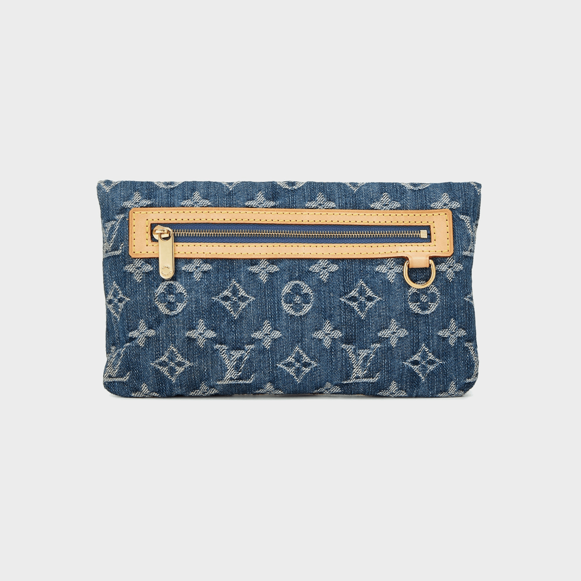 WGACA Louis Vuitton Denim Pochette Plate Clutch - Blue — Image 2