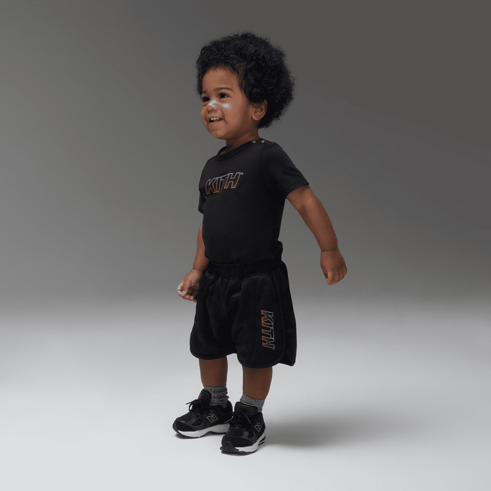 Kith Baby Checkerboard Soccer Jordan Short - Black — Image 4