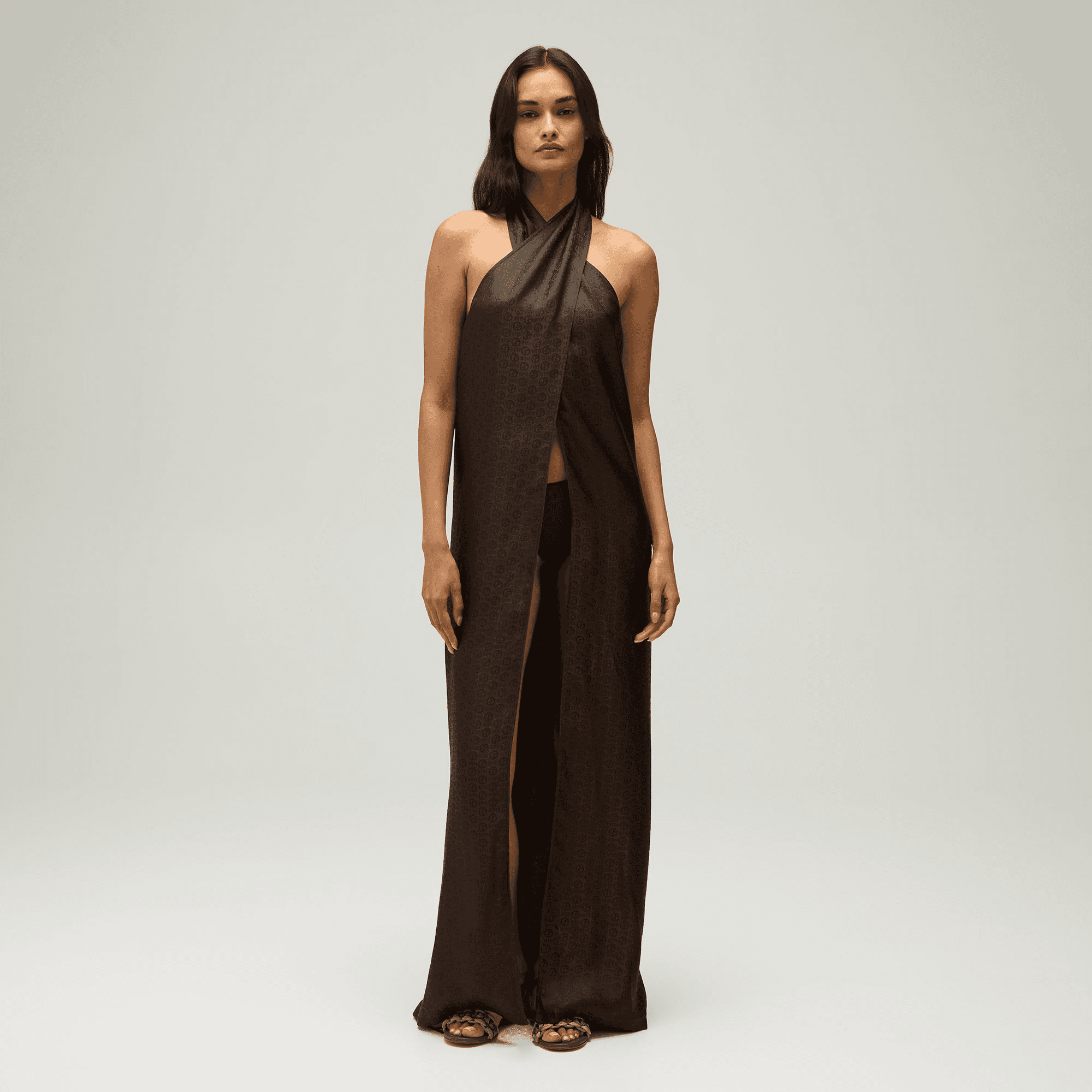 Giorgio Armani & Kith Women Silk Wrap Halter Cover Up - Kindling — Image 5
