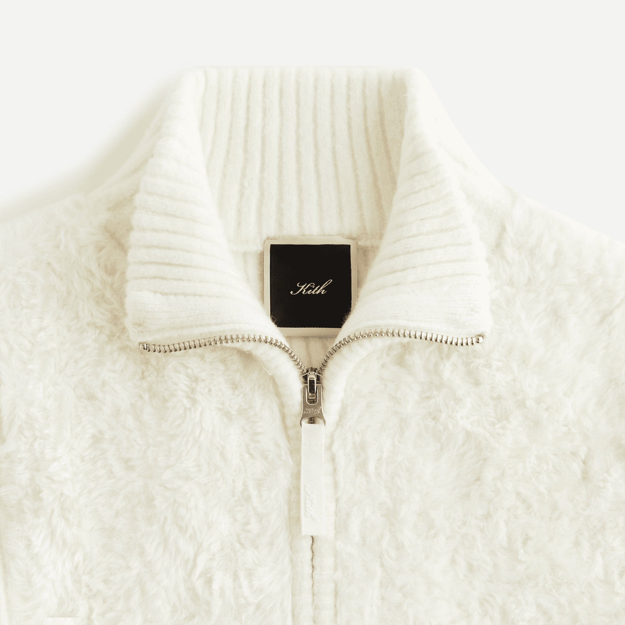 Kith Women Ina Cowlick Fur Track Zip - Sandrift — Image 3