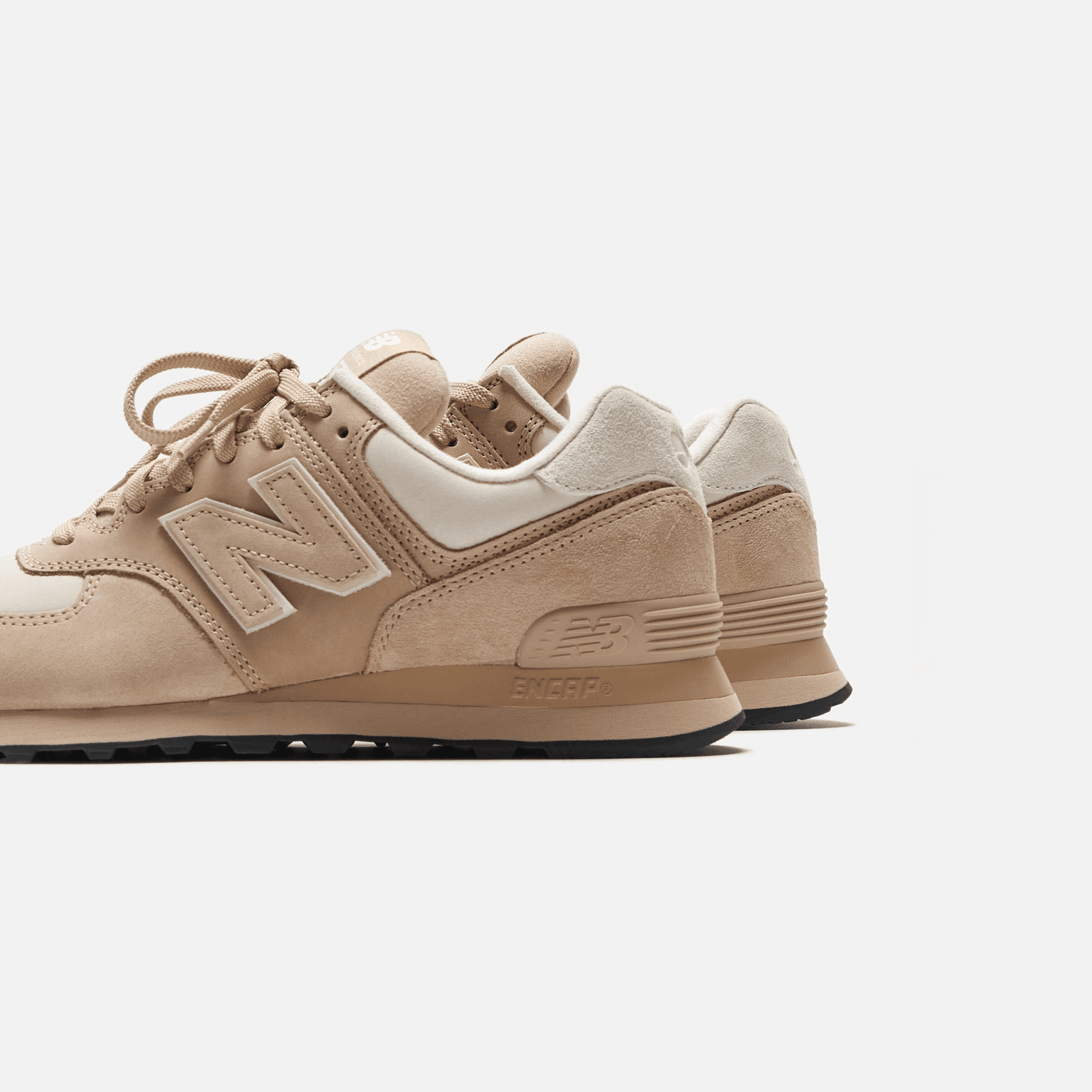 CDG Pocket New Balance x Junya Watanabe 574 Pig Suede Nubuck - Beige — Image 4